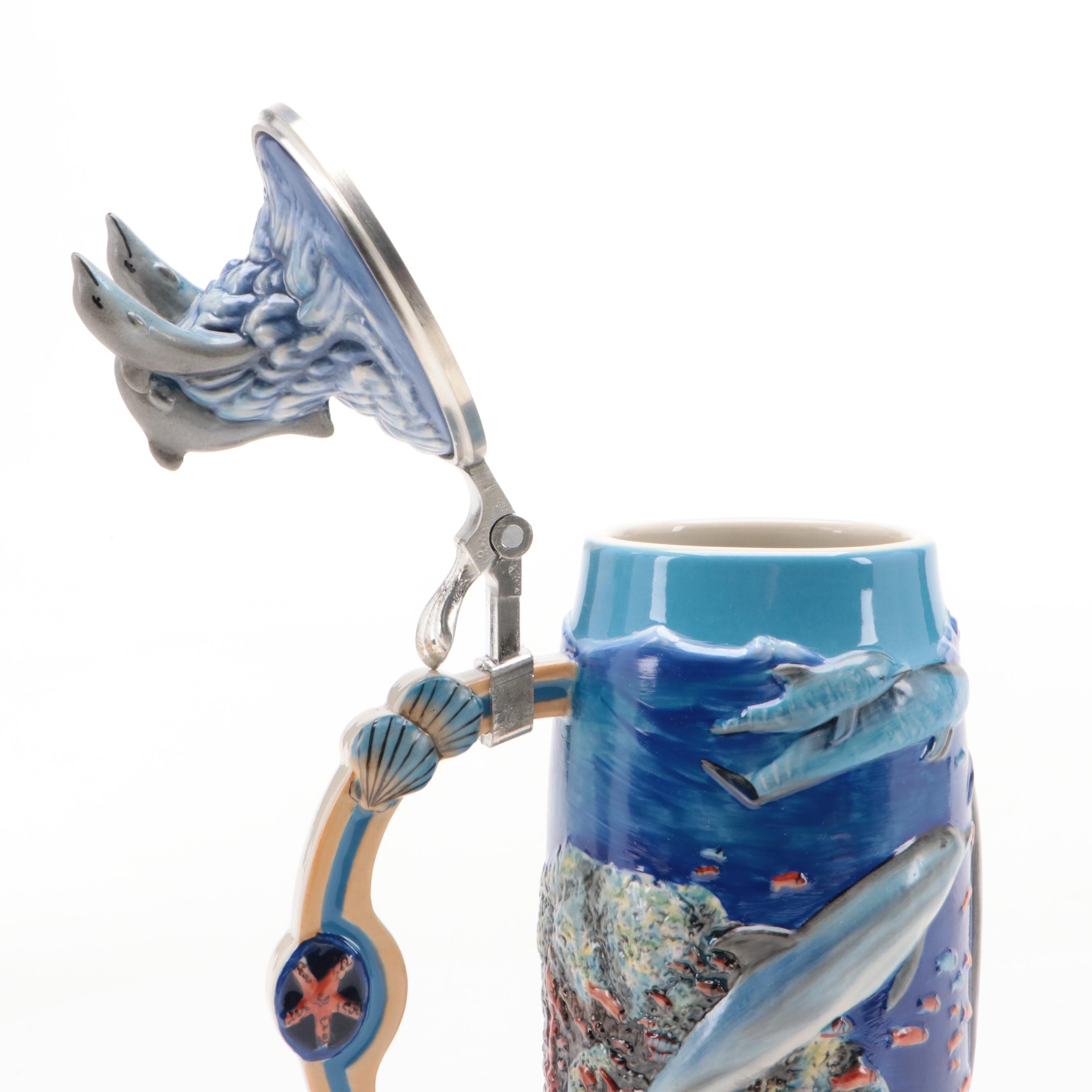 German "Wunder der Meere" Dolphin Limited Edition Collector's Stein
