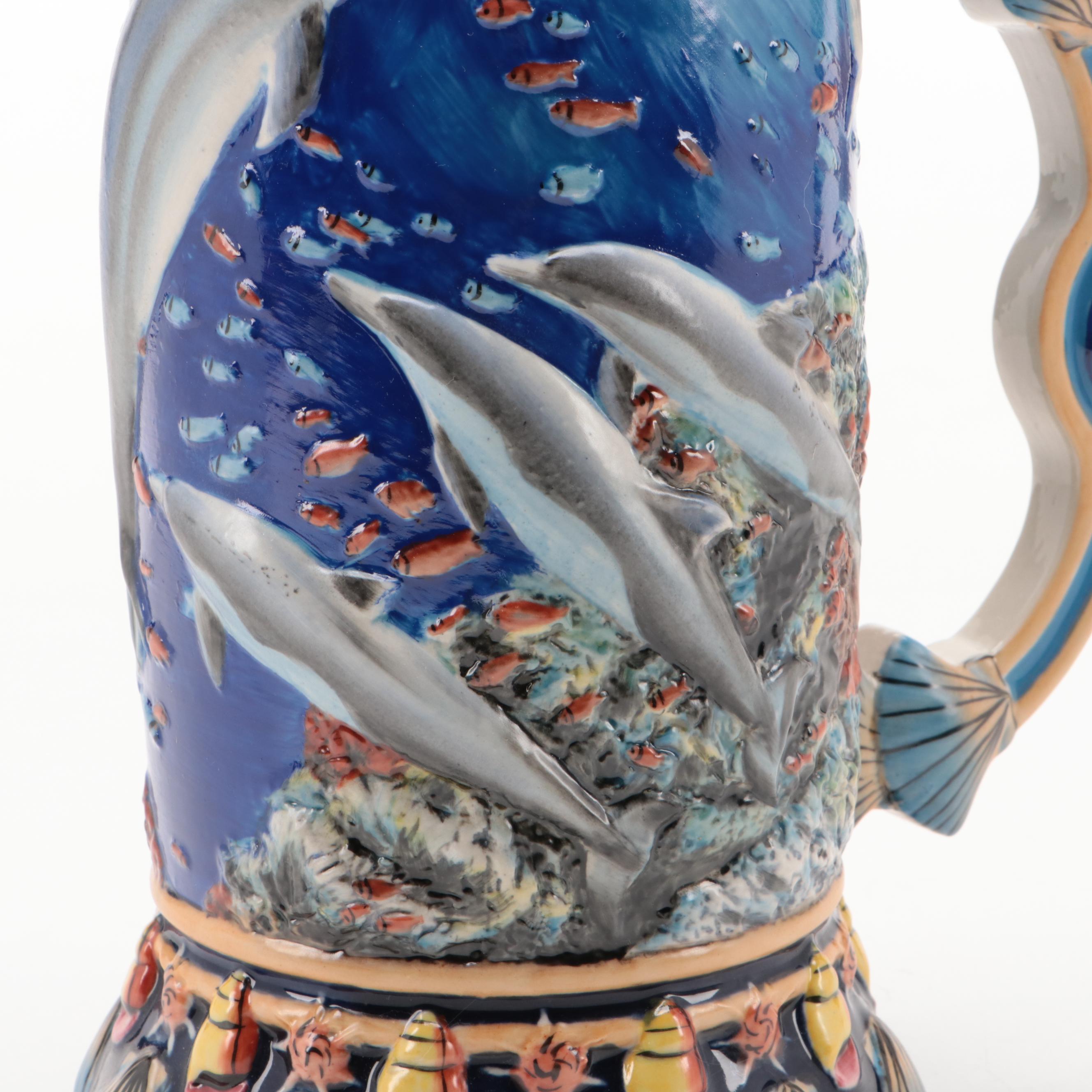 German "Wunder der Meere" Dolphin Limited Edition Collector's Stein