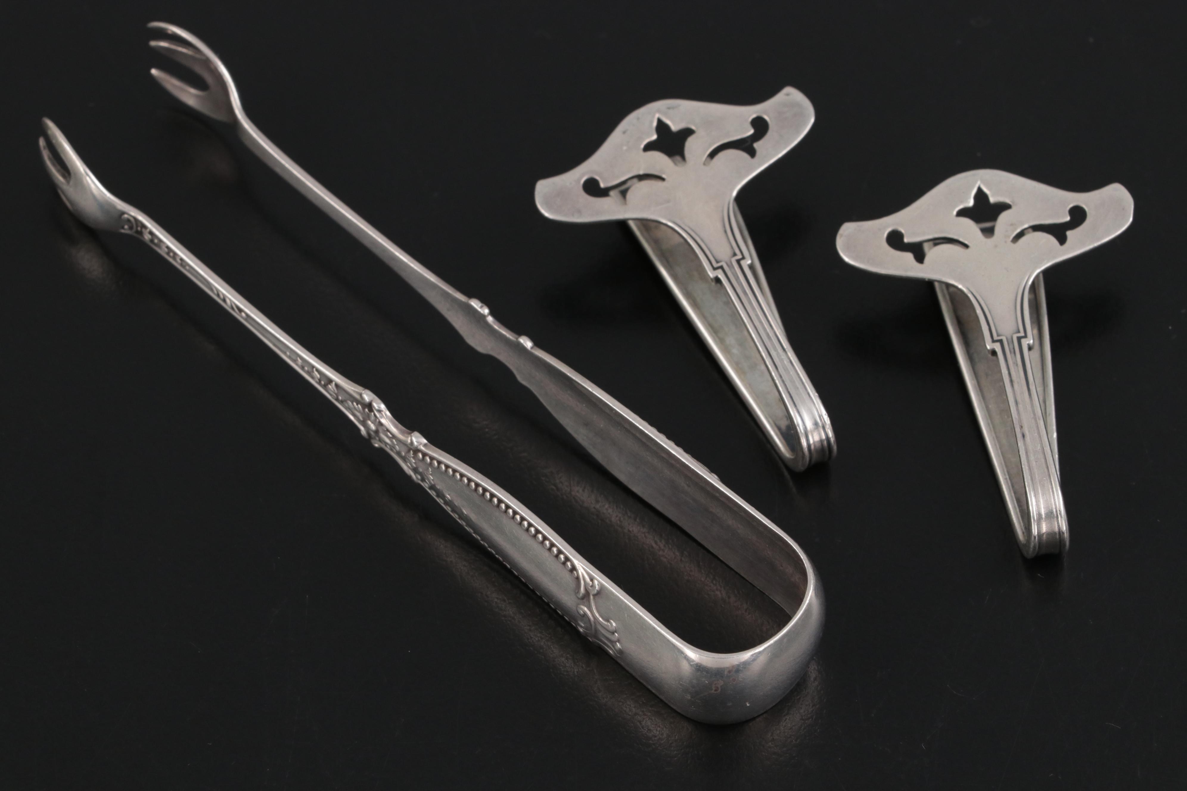 Gorham and Other Sterling Silver Utensils and Napkin Clips