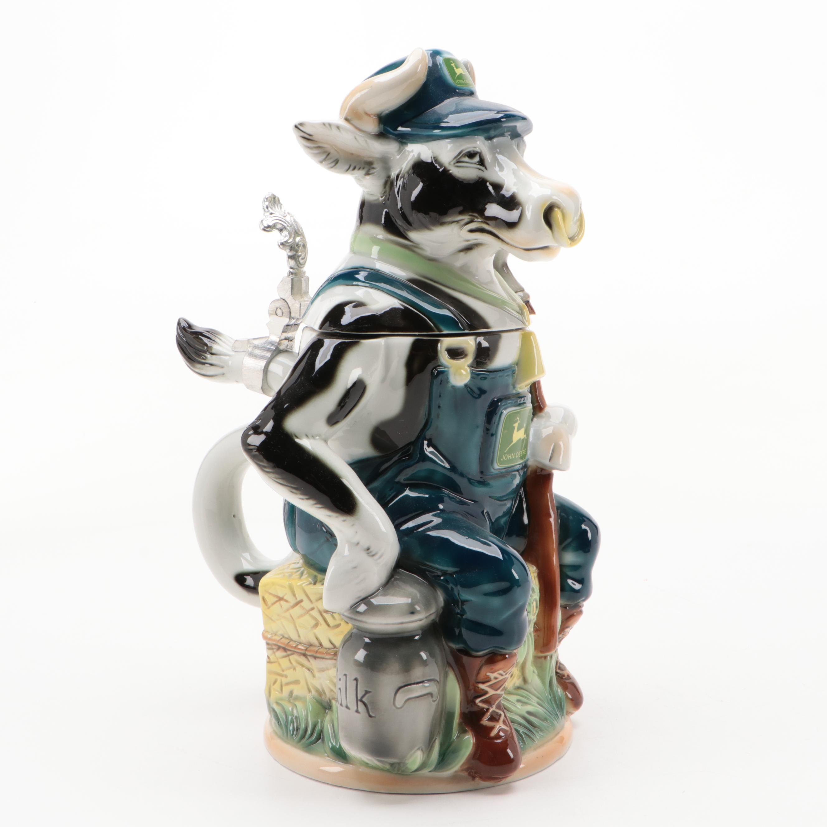 John Deere Limited Edition Ceramic Bull Character Stein