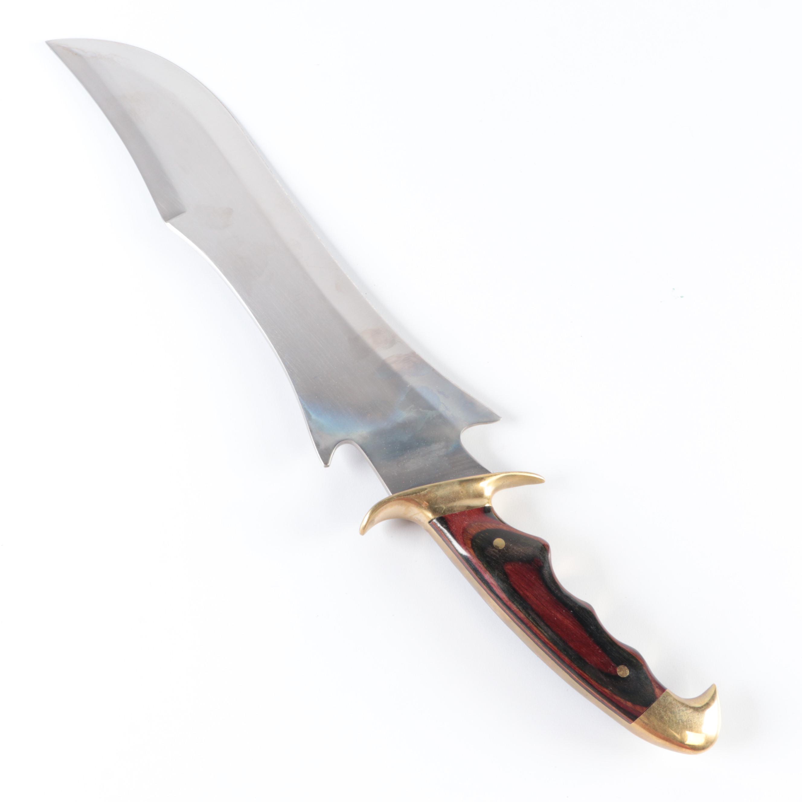 Stainless Steel Bowie Knife with Leather Scabbard