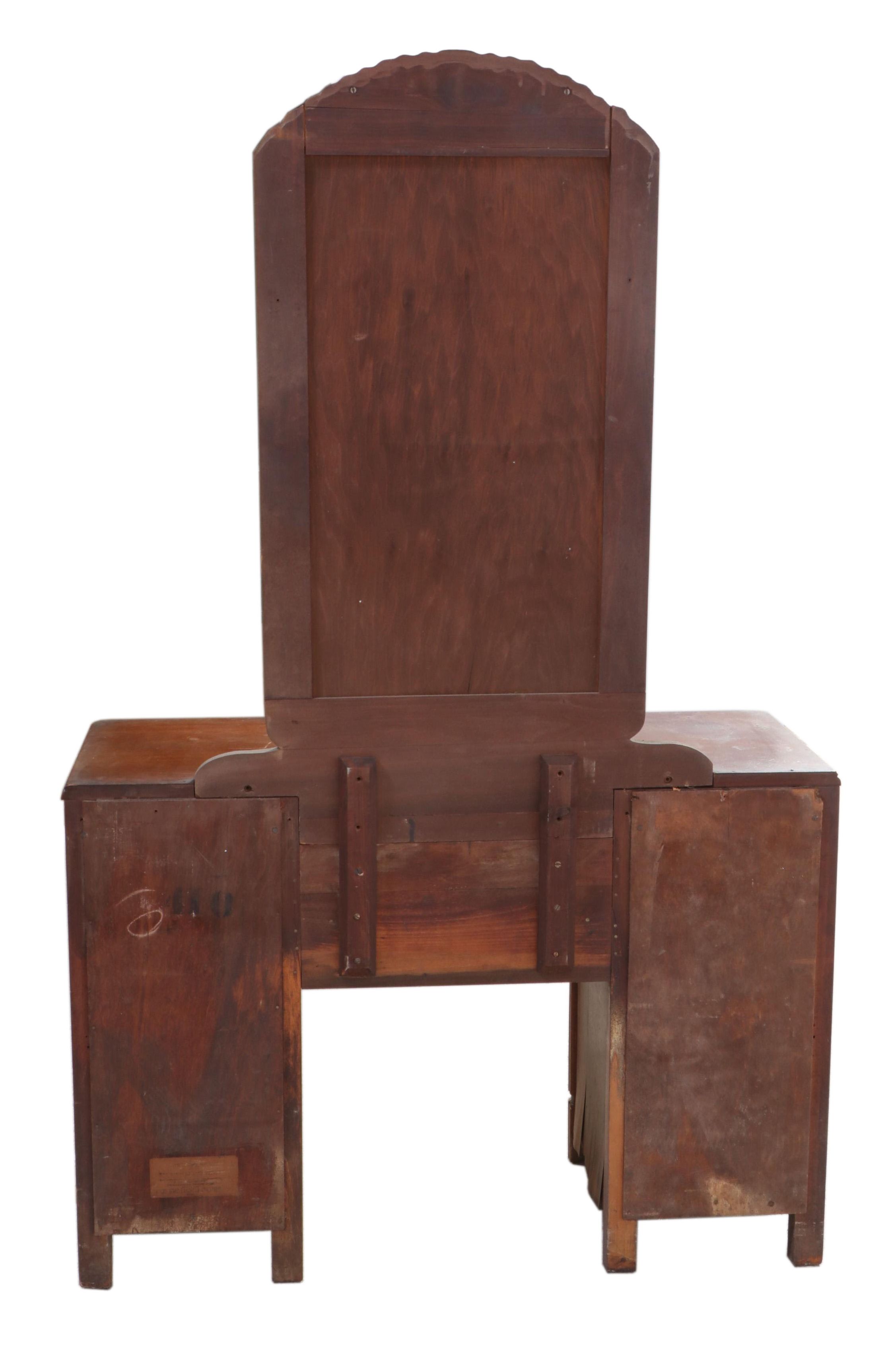 Art Deco Burl Wood and Walnut Vanity, Early 20th Century