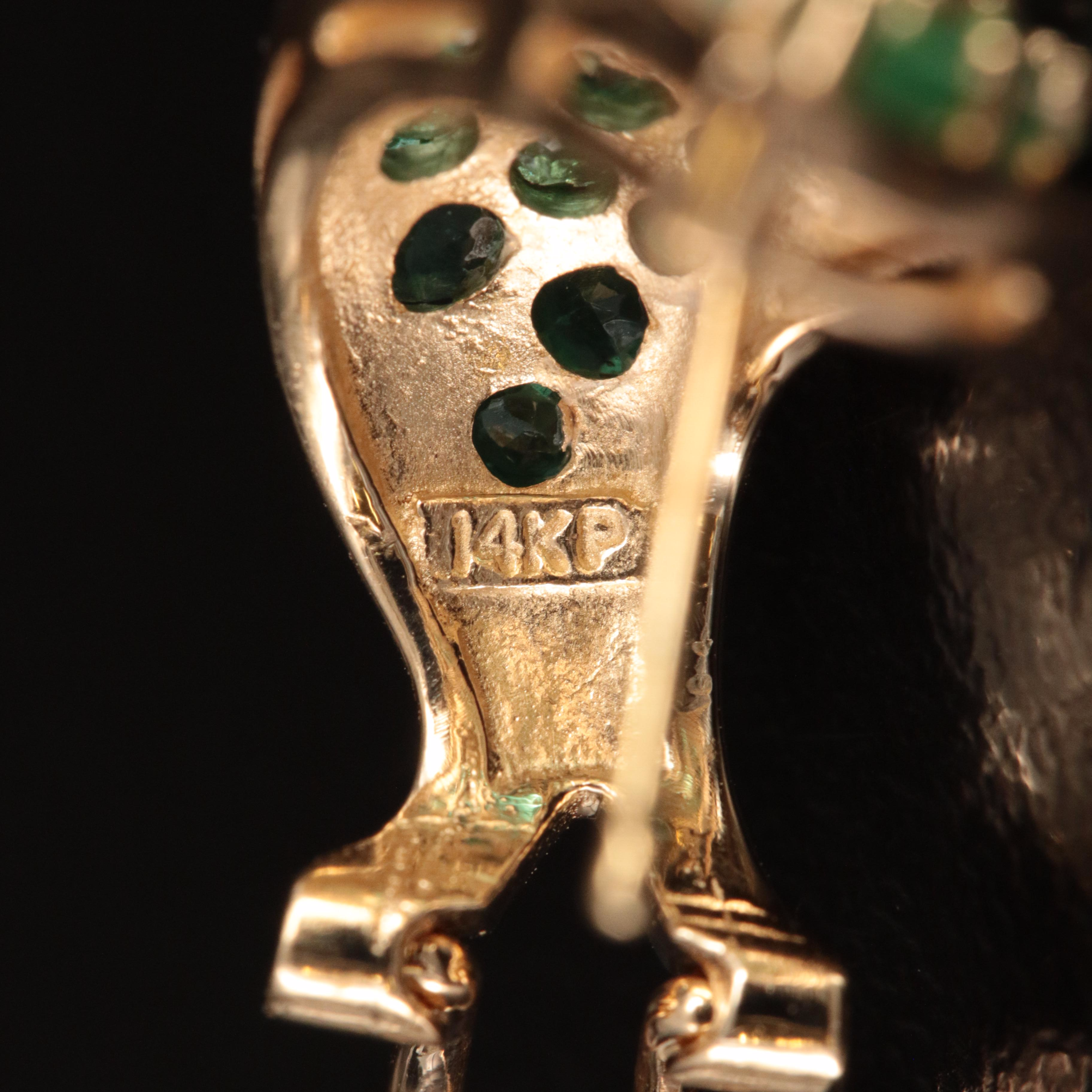 14K Emerald J Hoop Earrings