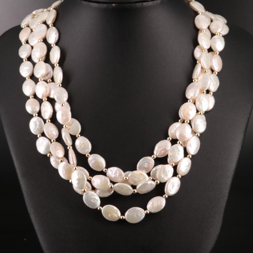 14K Cultured Pearl Necklace