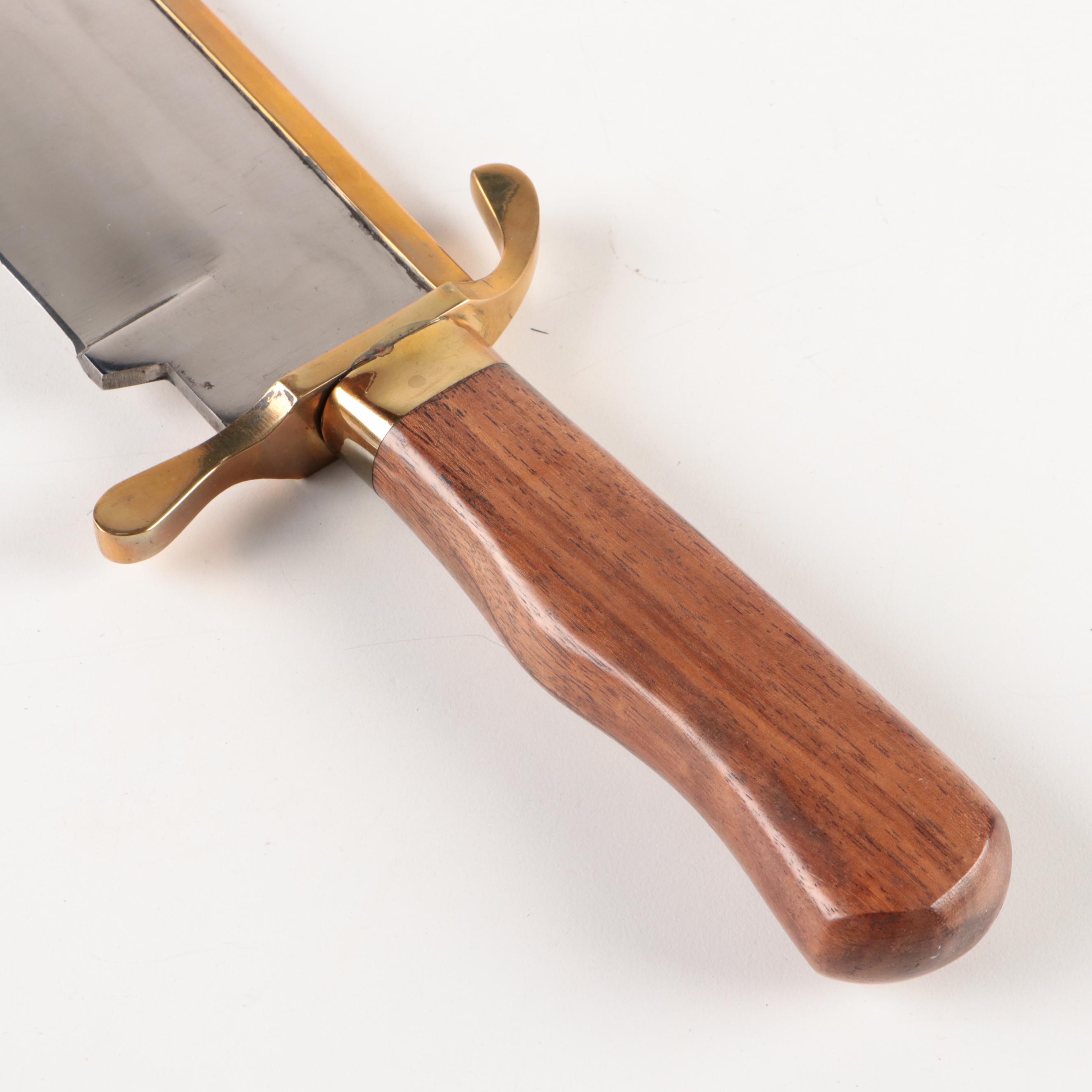 Primitive Bowie Knife with Genuine Leather Sheath