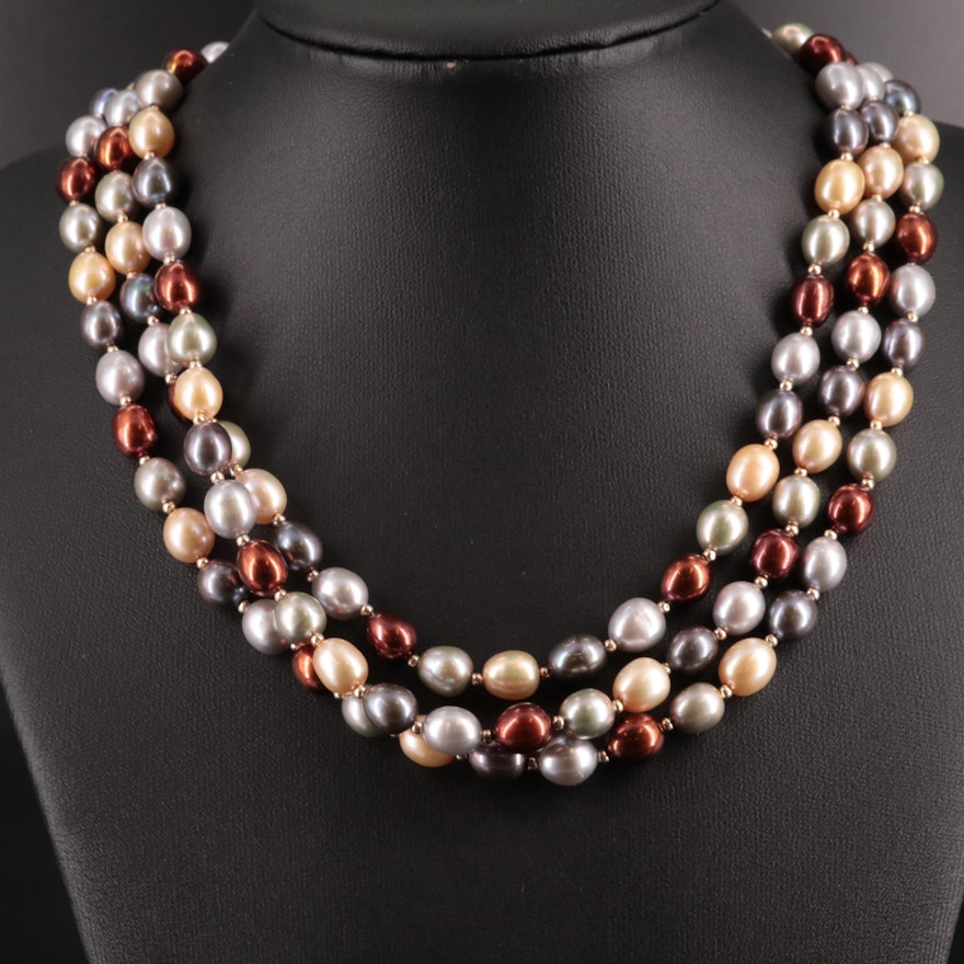 14K Cultured Pearl Beaded Necklace