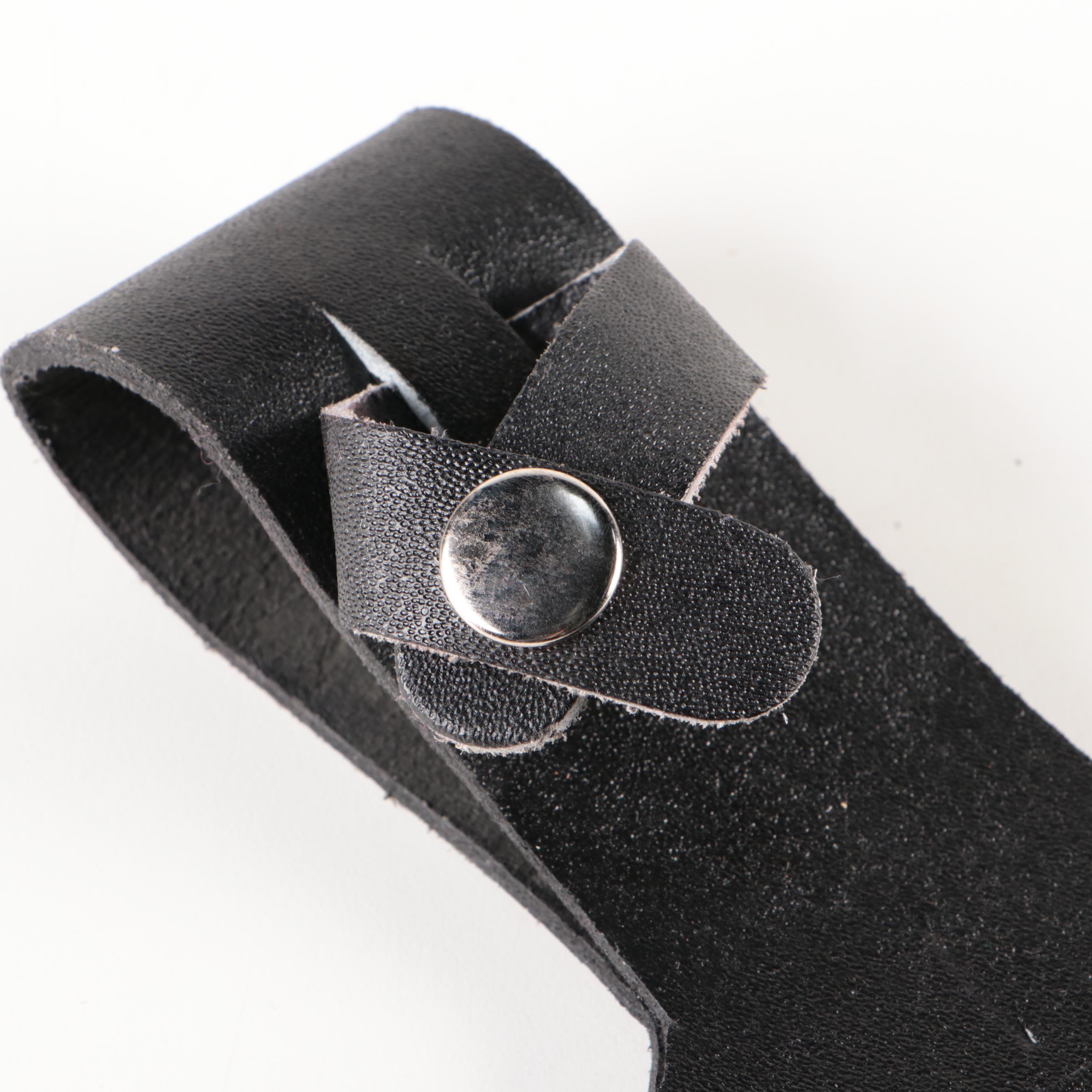 Stainless Steel Trailing Point Knife with Bonded Leather Sheath