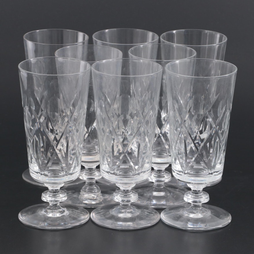 Cross and Olive Style Glass Ice Tea Glasses, Mid to Late 20th Century