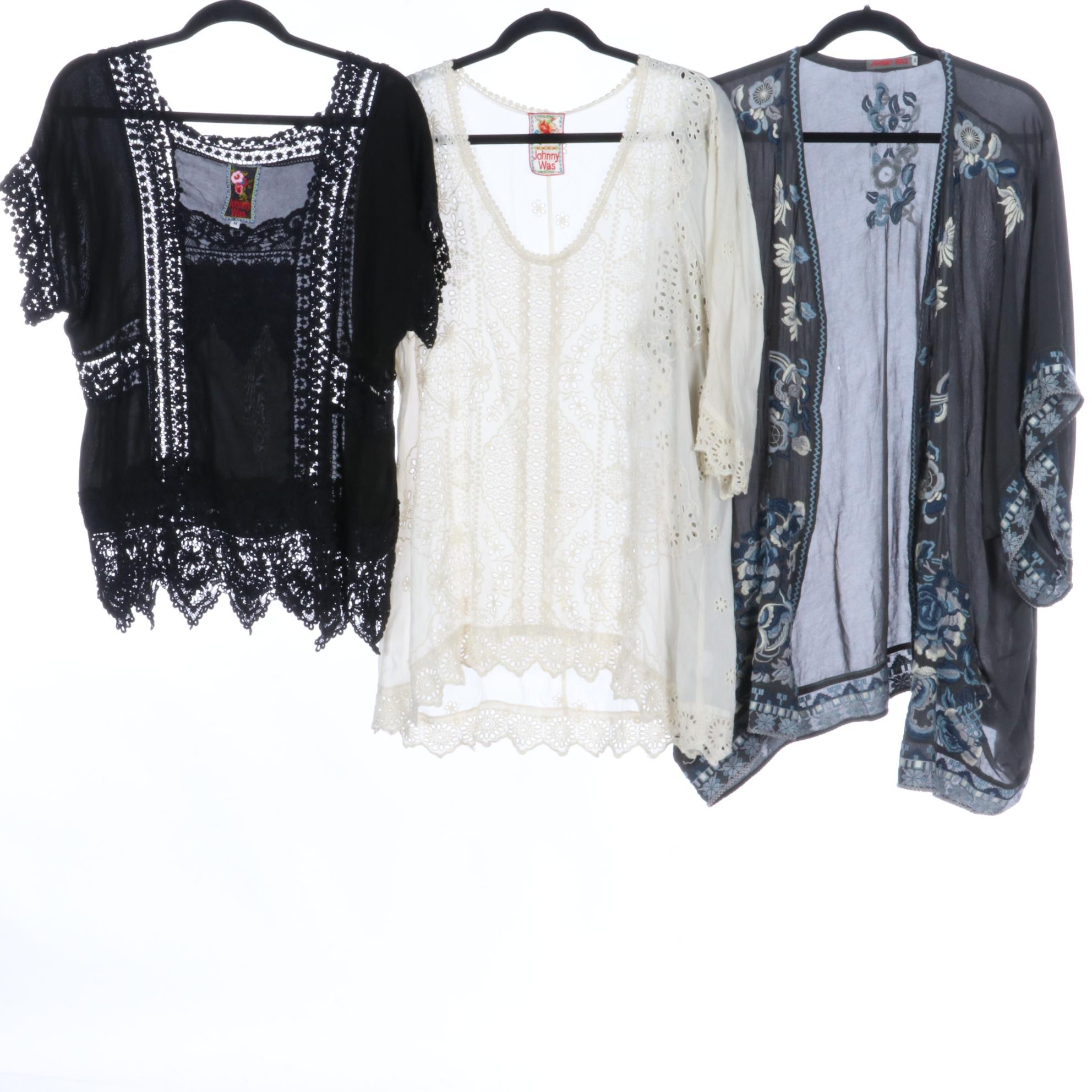 Johnny Was Crochet and Eyelet Tops, Printed Dresses, Maxi Skirt, and More