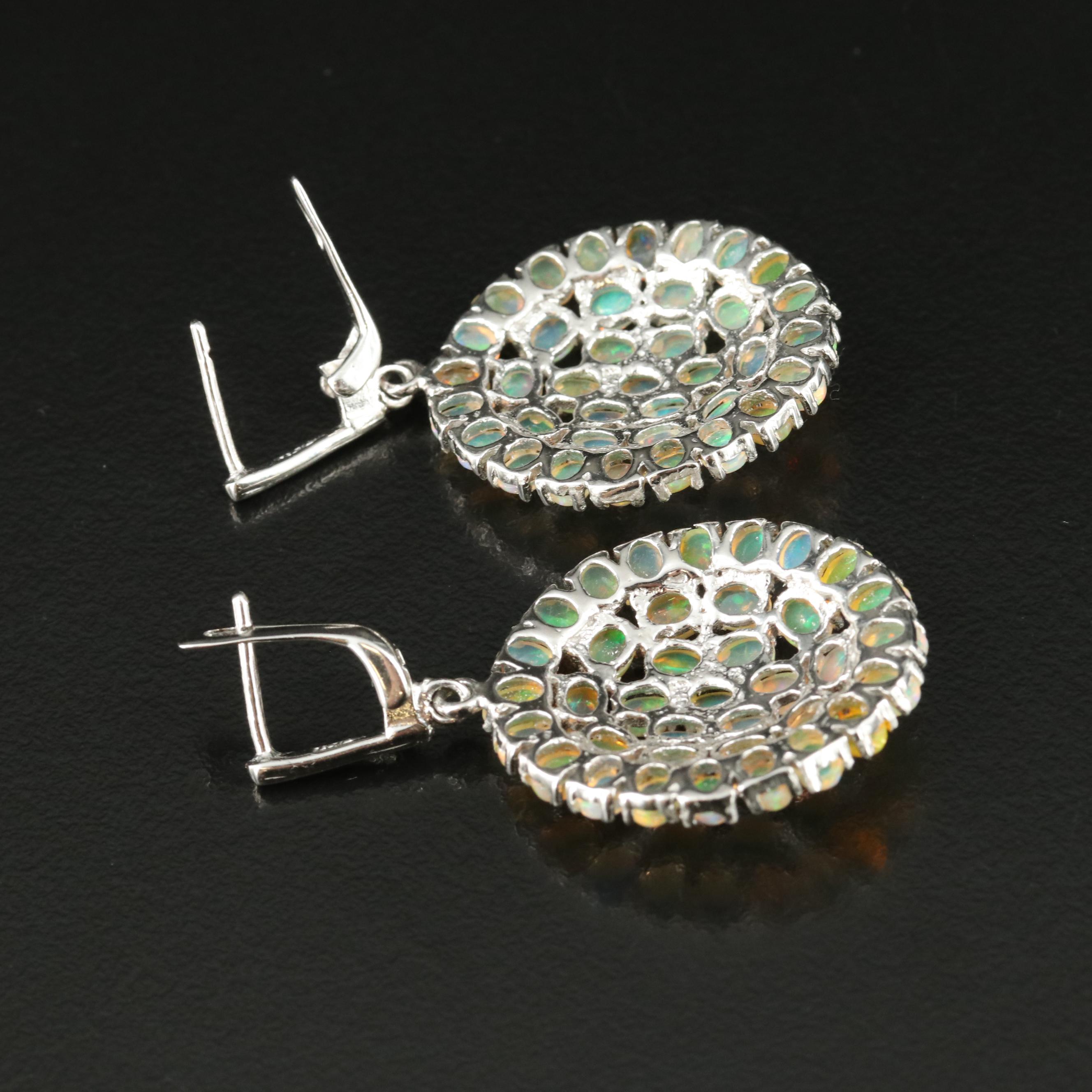 Sterling Opal Pendant Earrings