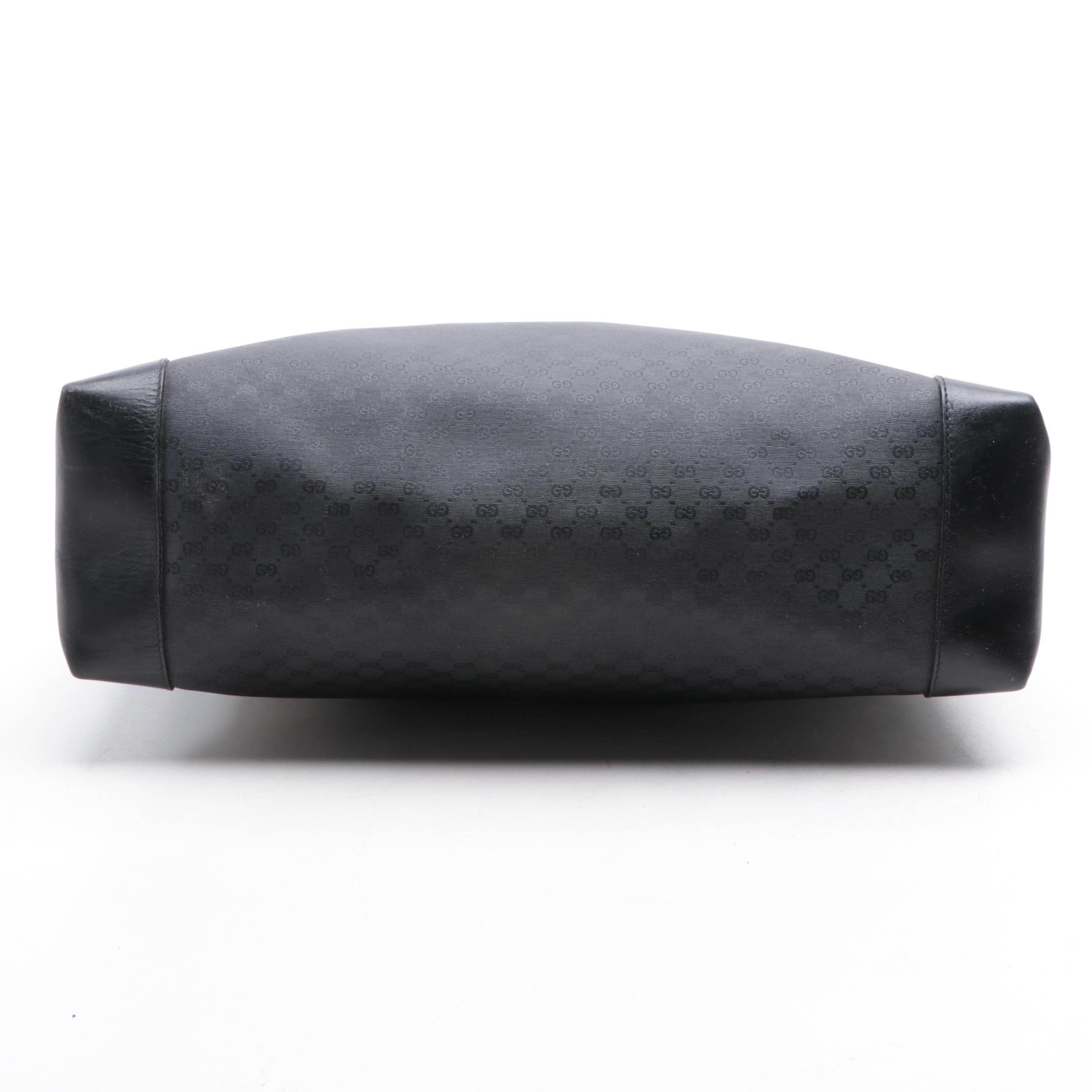 Gucci Tote Bag in Black Supreme GG Canvas and Leather