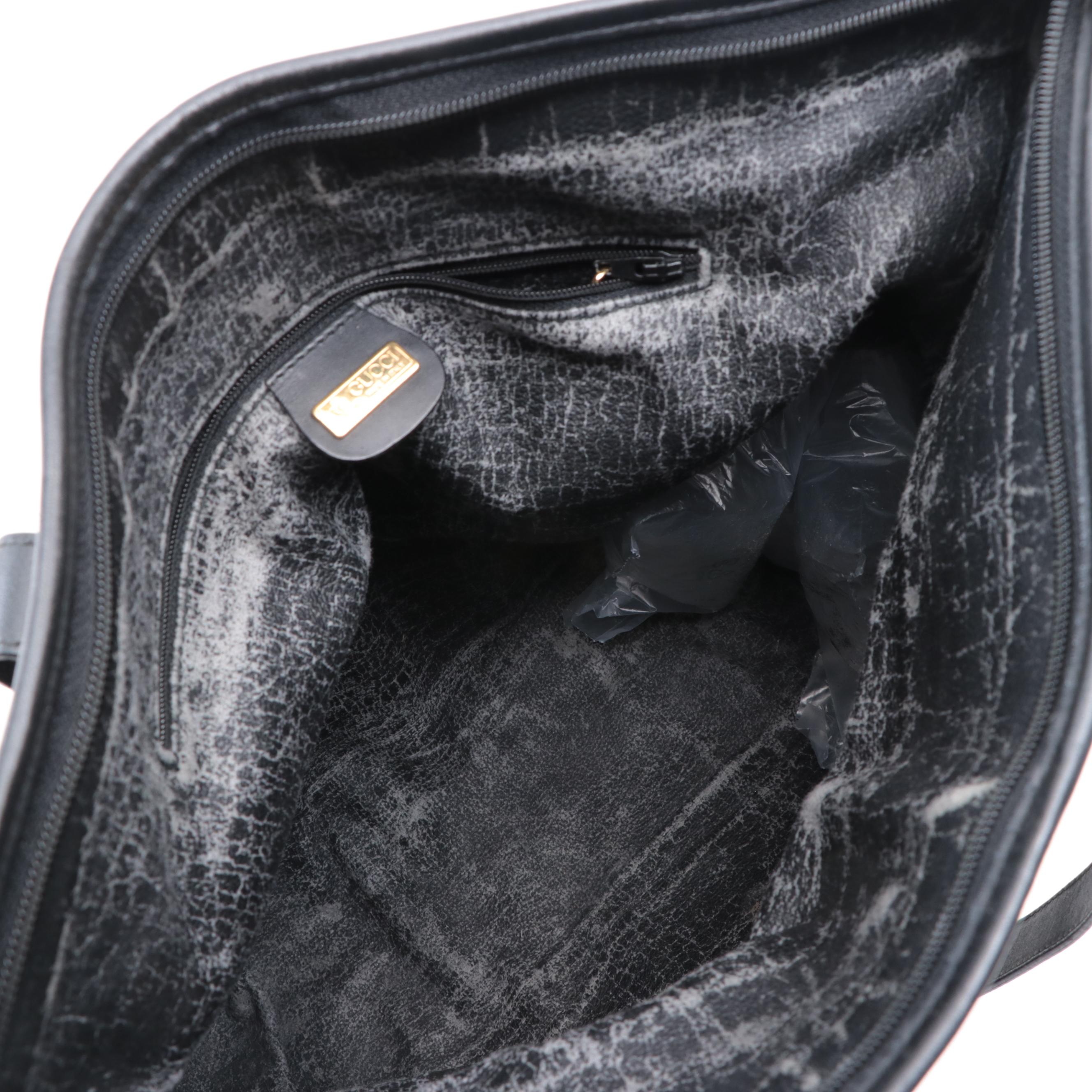 Gucci Tote Bag in Black Supreme GG Canvas and Leather