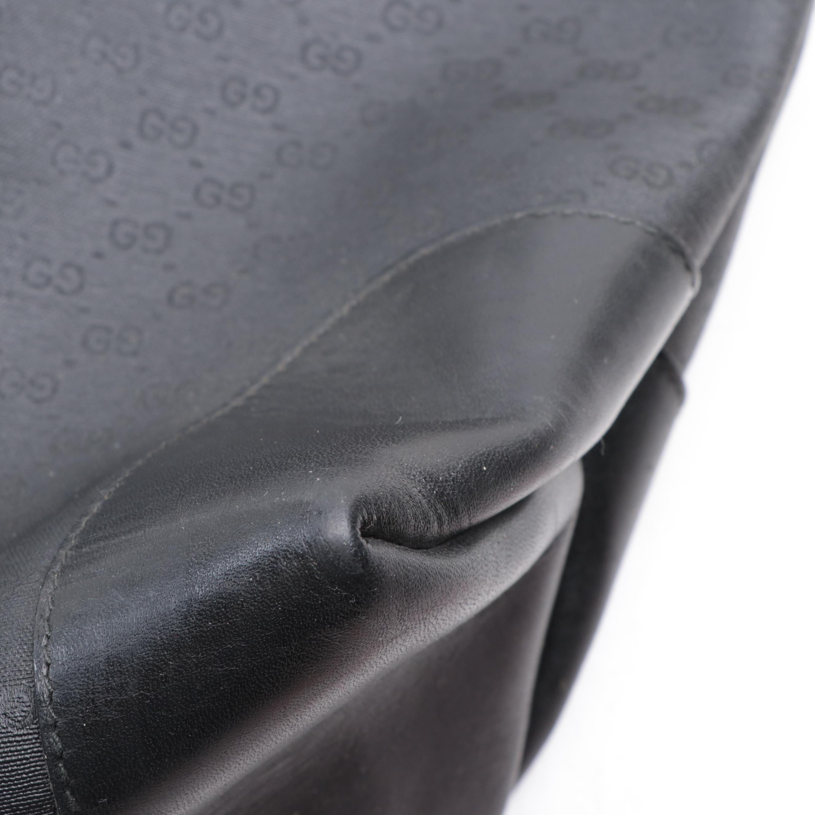 Gucci Tote Bag in Black Supreme GG Canvas and Leather