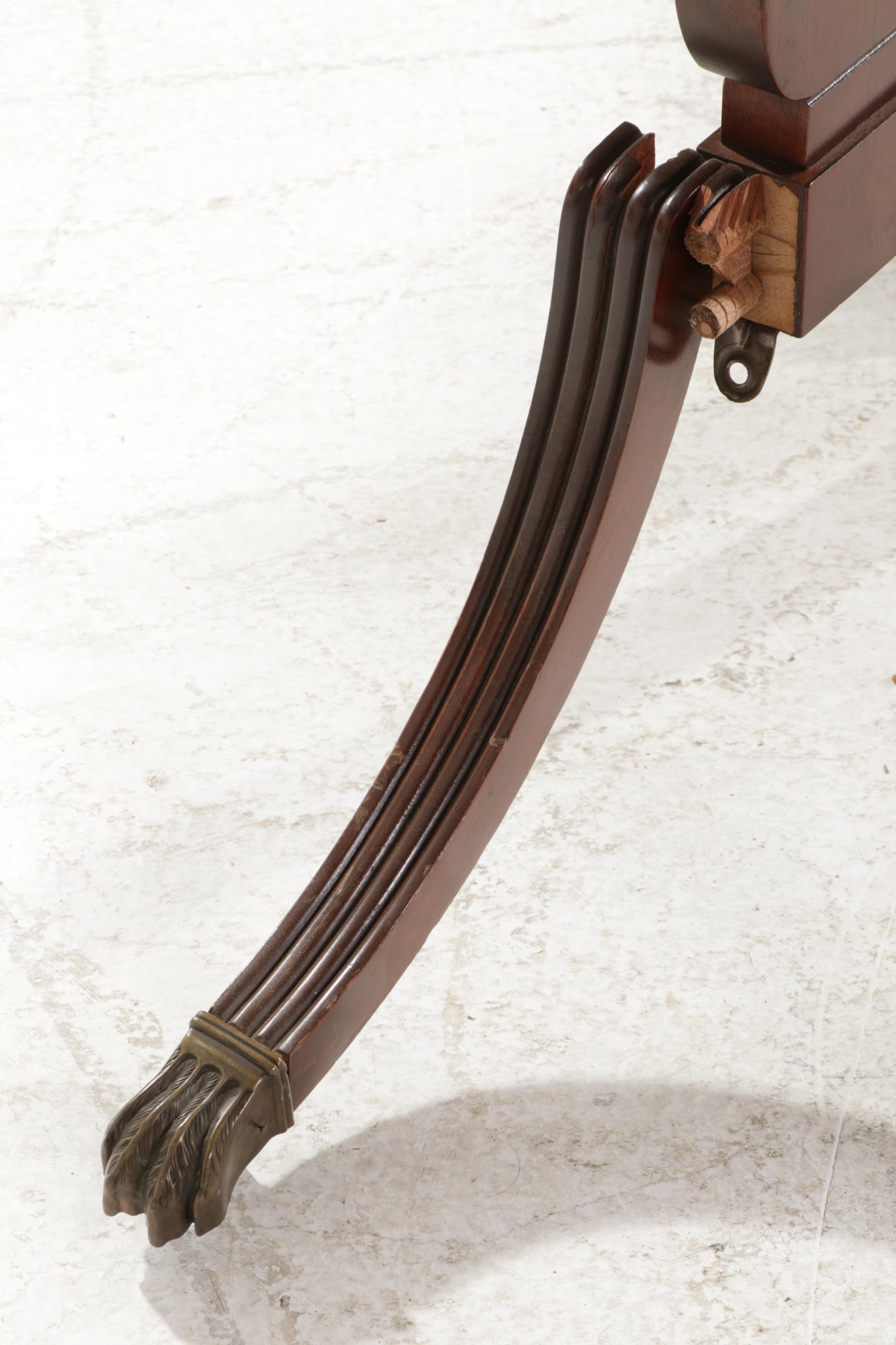 Classical Style Mahogany Dining Table and Featherback Chairs, c. 1940