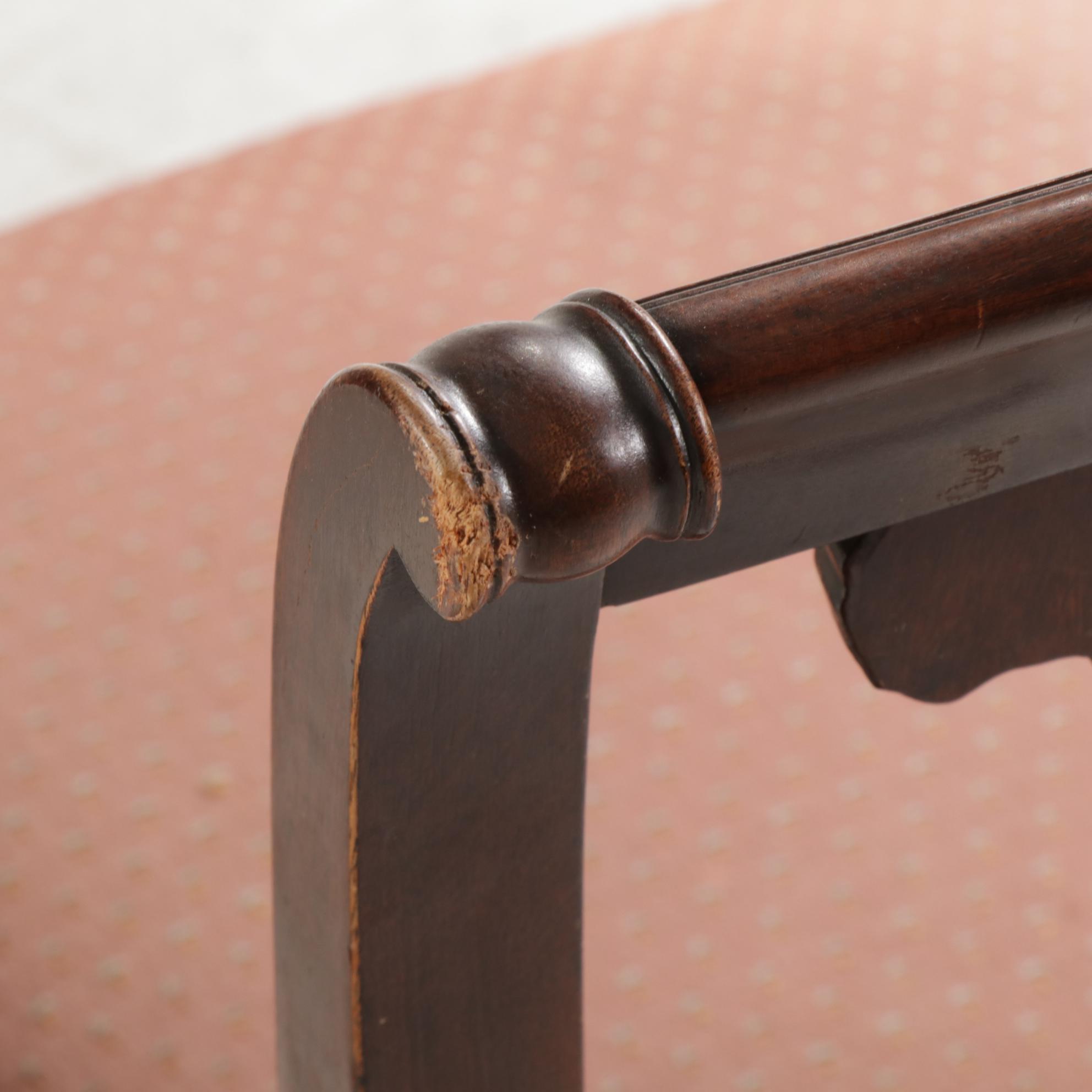 Classical Style Mahogany Dining Table and Featherback Chairs, c. 1940