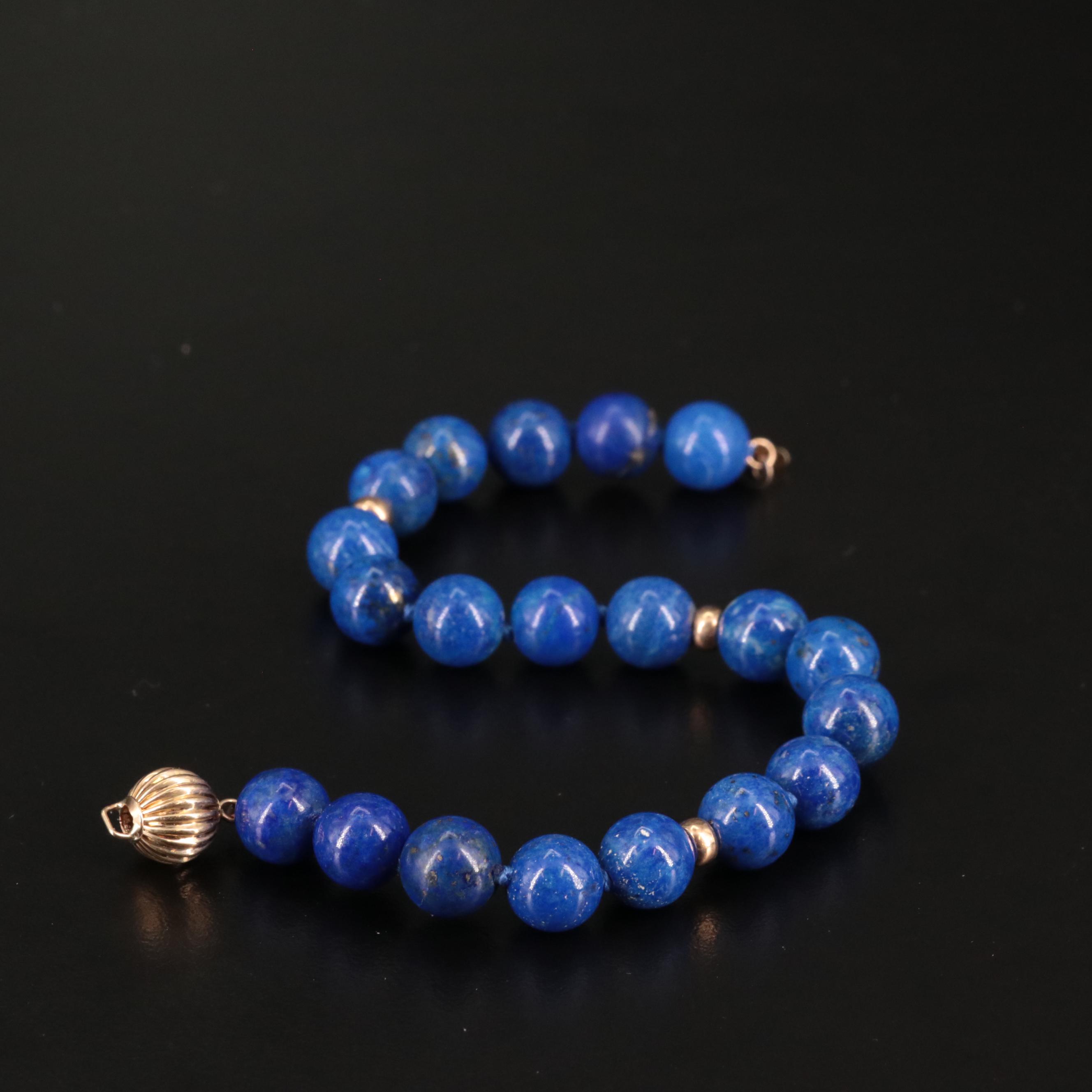 14K Lapis Lazuli Bracelet