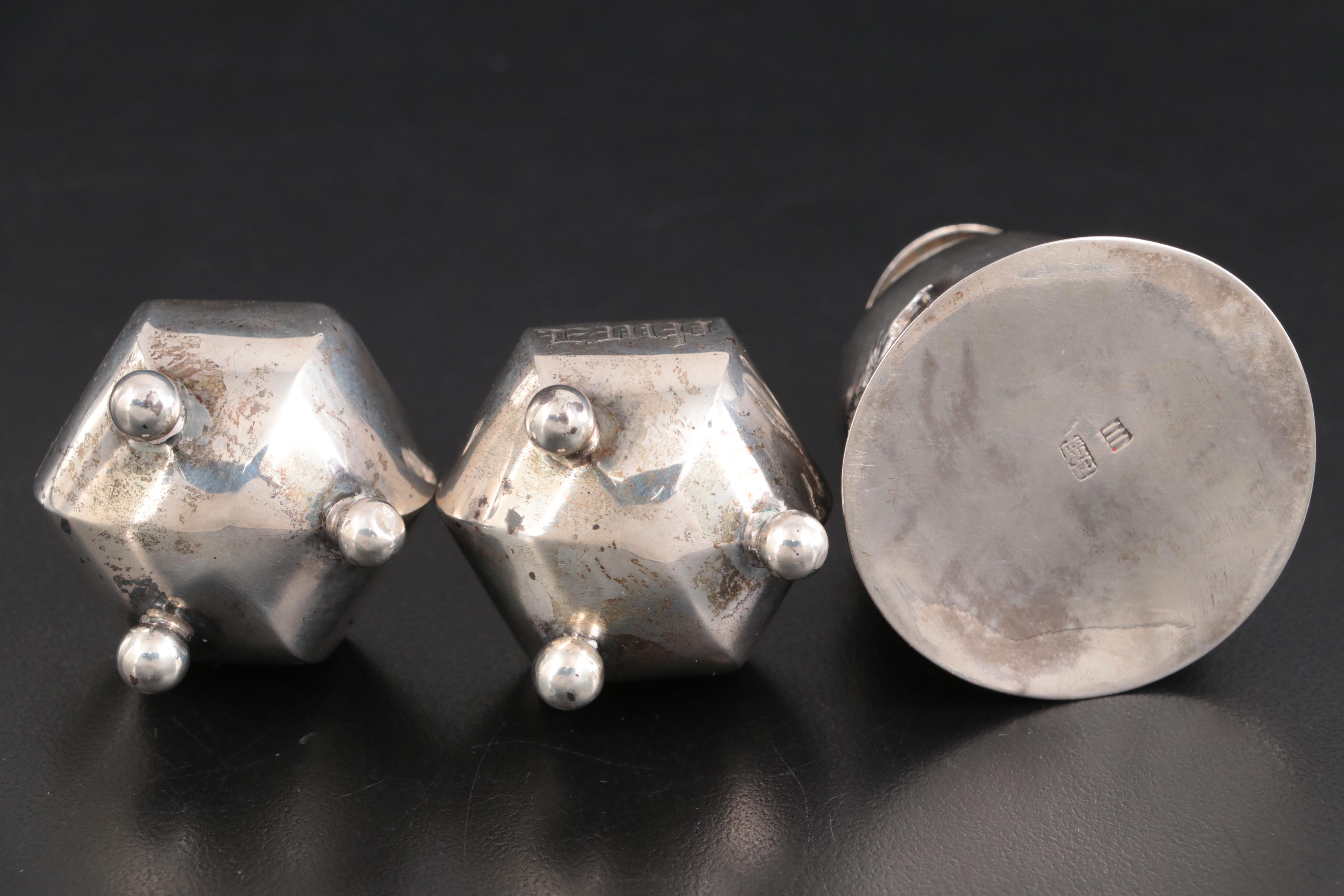 Meriden Brittania Co. Sterling Silver Bread Tray with Other Sterling Tableware