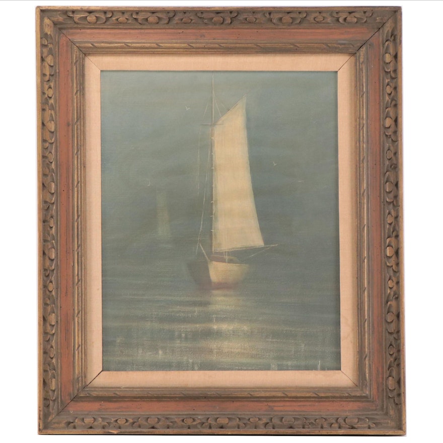 Henry Parker Oil Painting of a Seascape, Mid to Late 20th Century