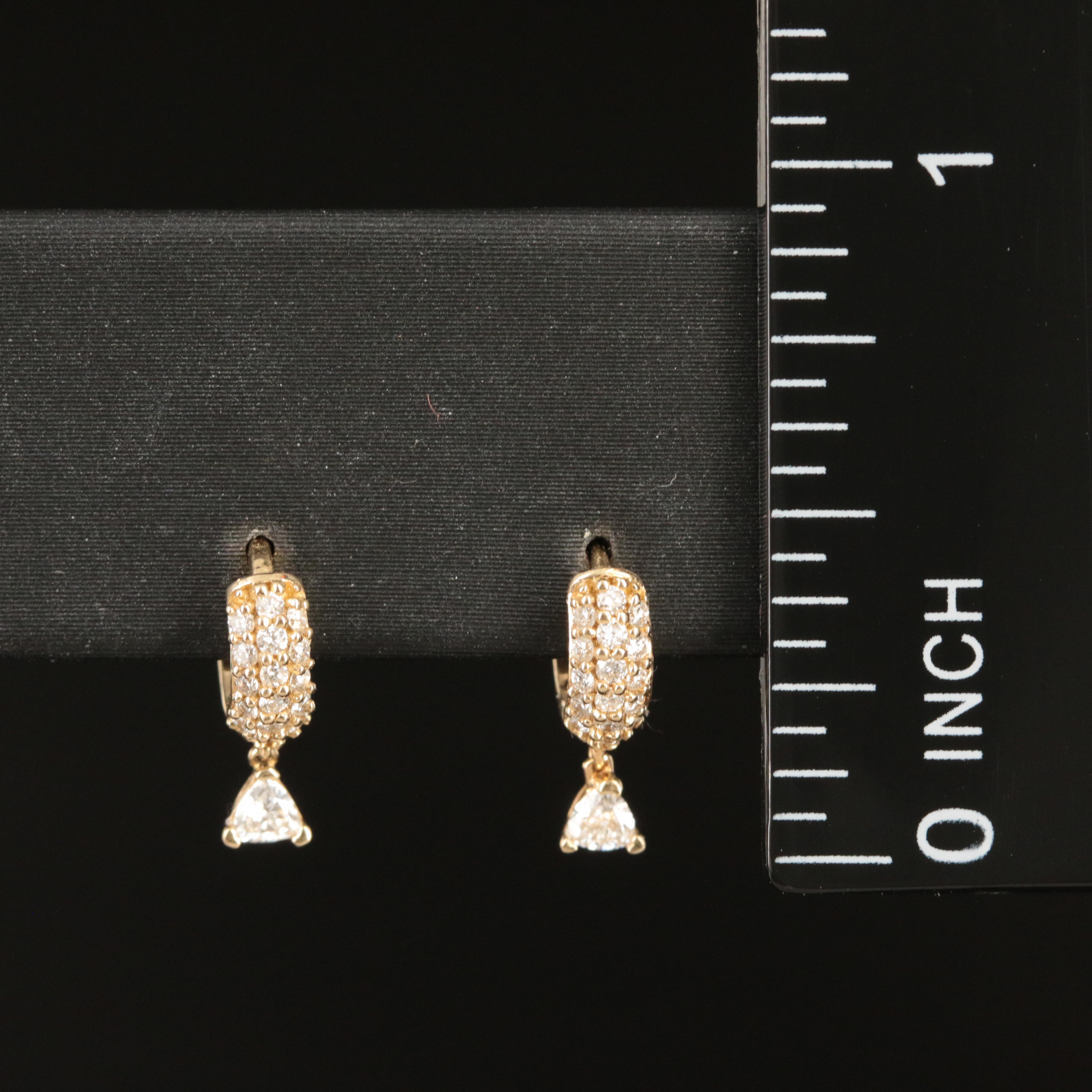 14K 0.30 CTW Lab Grown Diamond Upper Earlobe Huggie Earrings