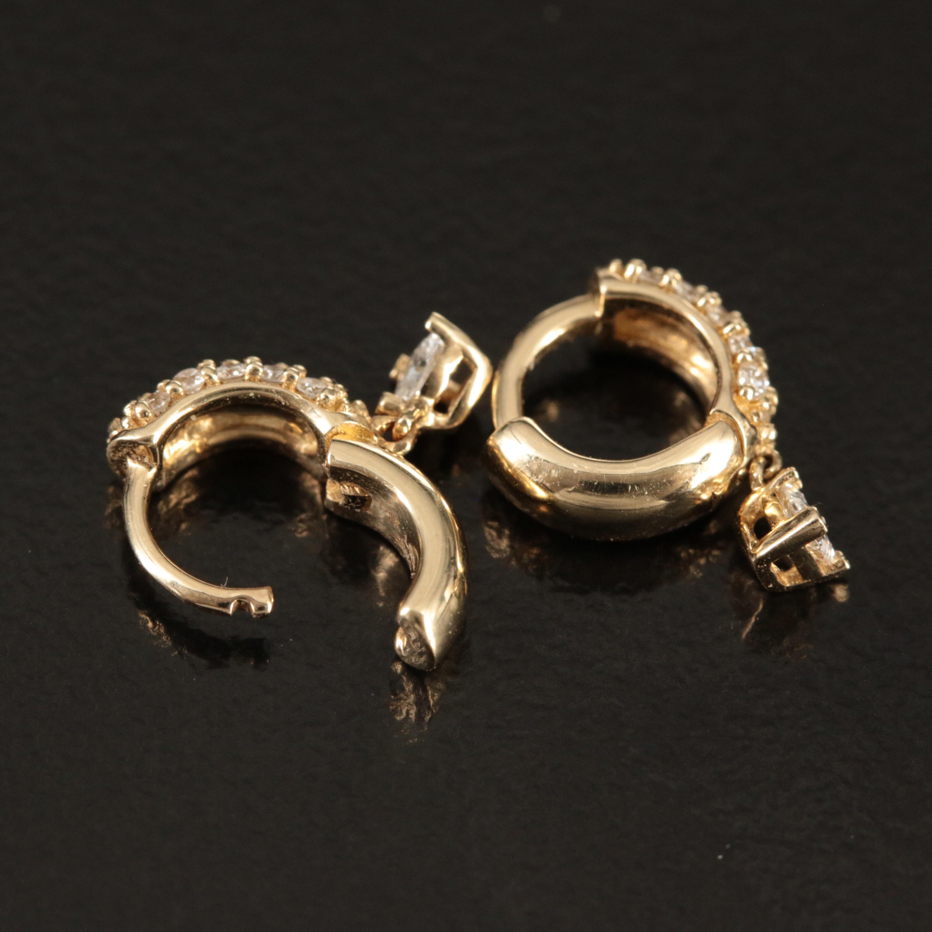 14K 0.30 CTW Lab Grown Diamond Upper Earlobe Huggie Earrings