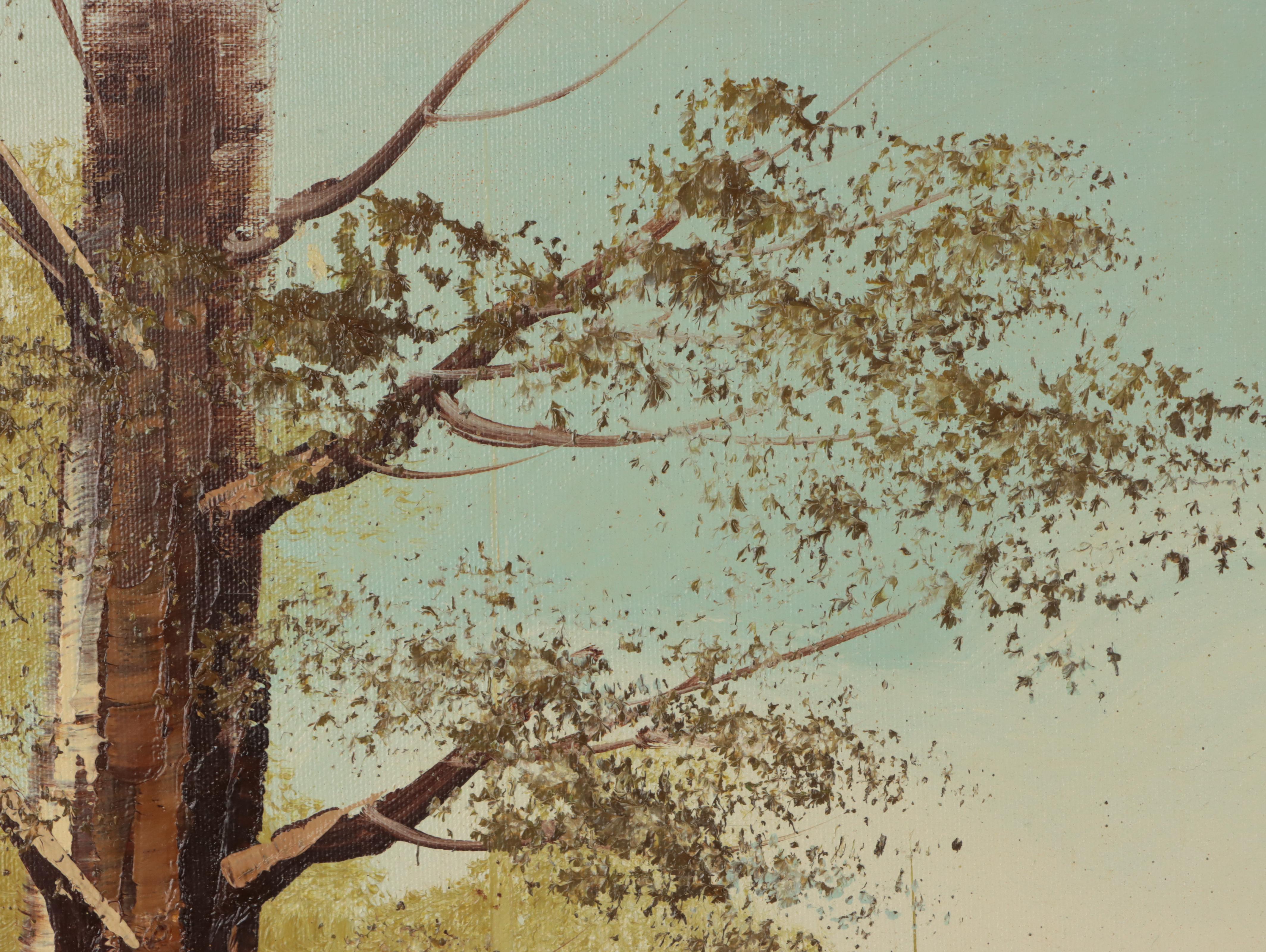 Carl Madden Idyllic Woodland Landscape Oil Painting, Circa 1960