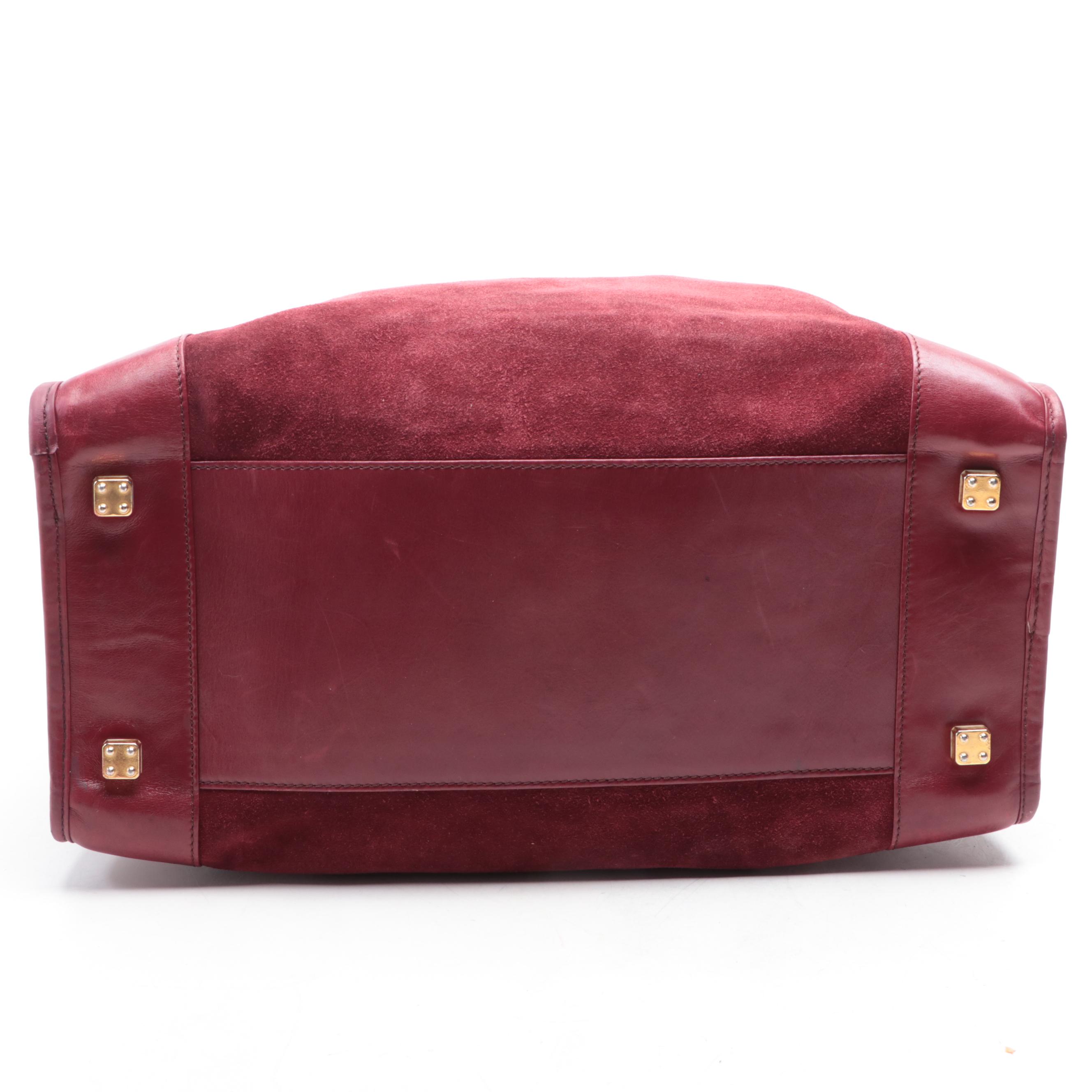 Loewe Anagram Top Handle Handbag in Suede and Leather