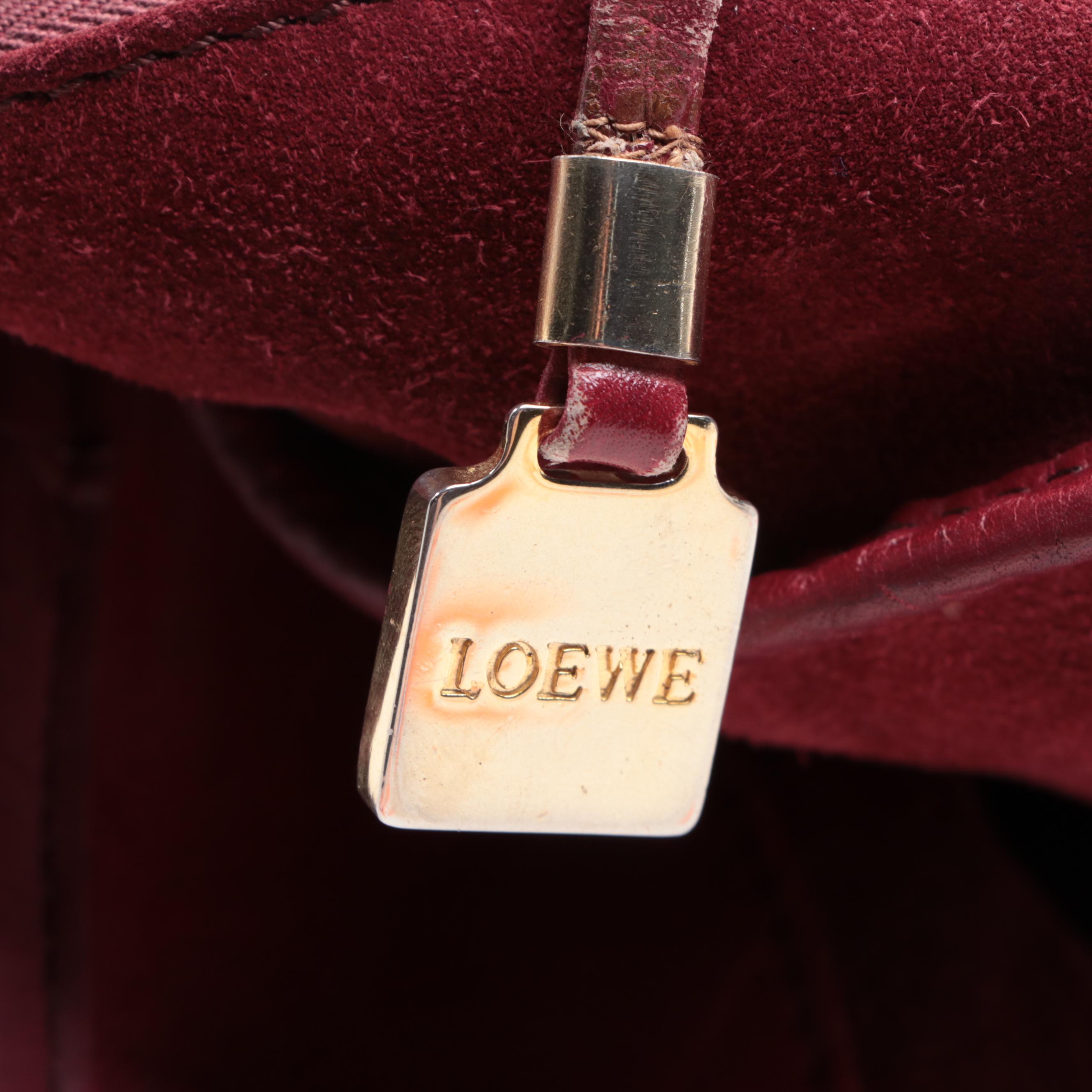 Loewe Anagram Top Handle Handbag in Suede and Leather