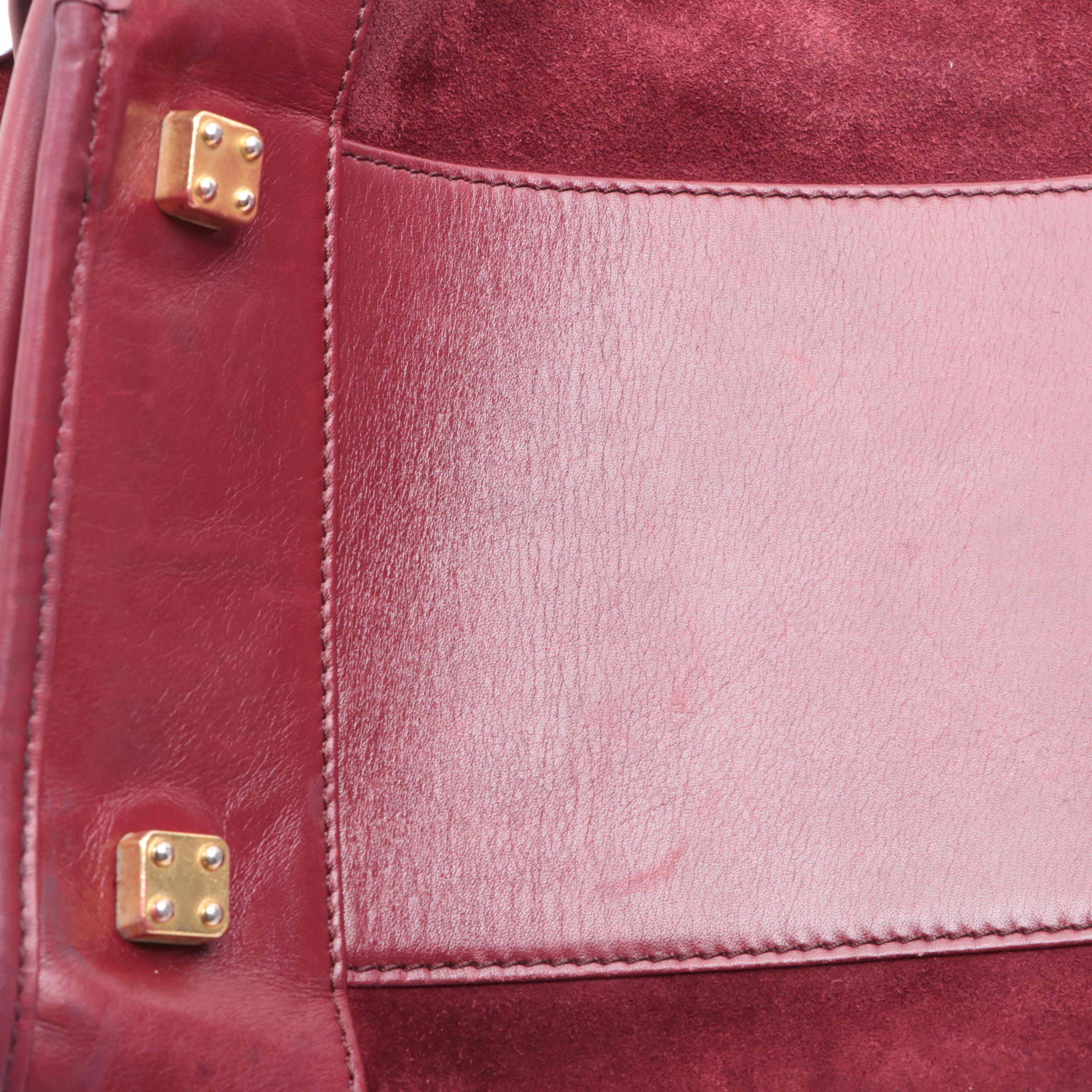 Loewe Anagram Top Handle Handbag in Suede and Leather