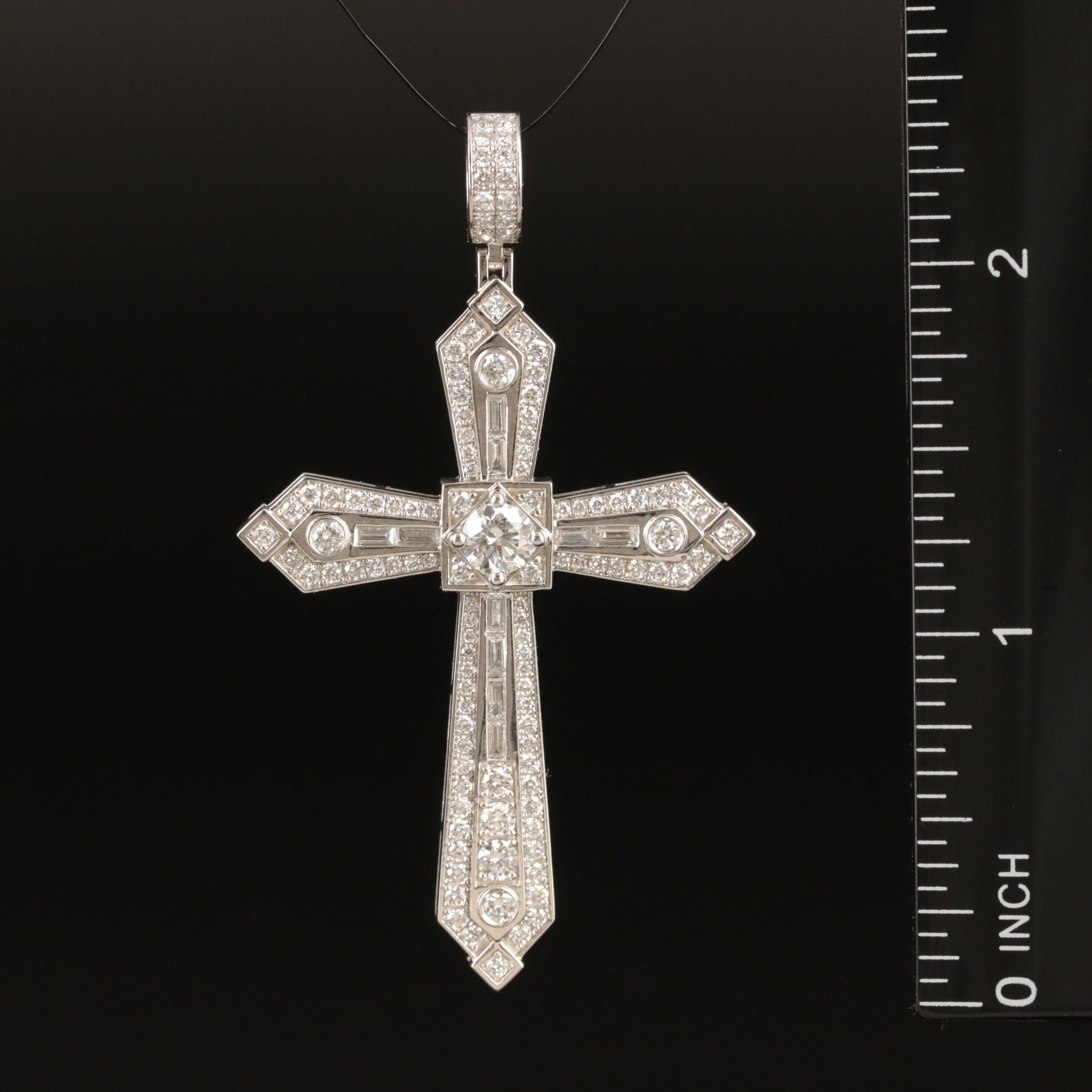 Platinum 2.28 CTW Lab Grown Diamond Cross Pendant