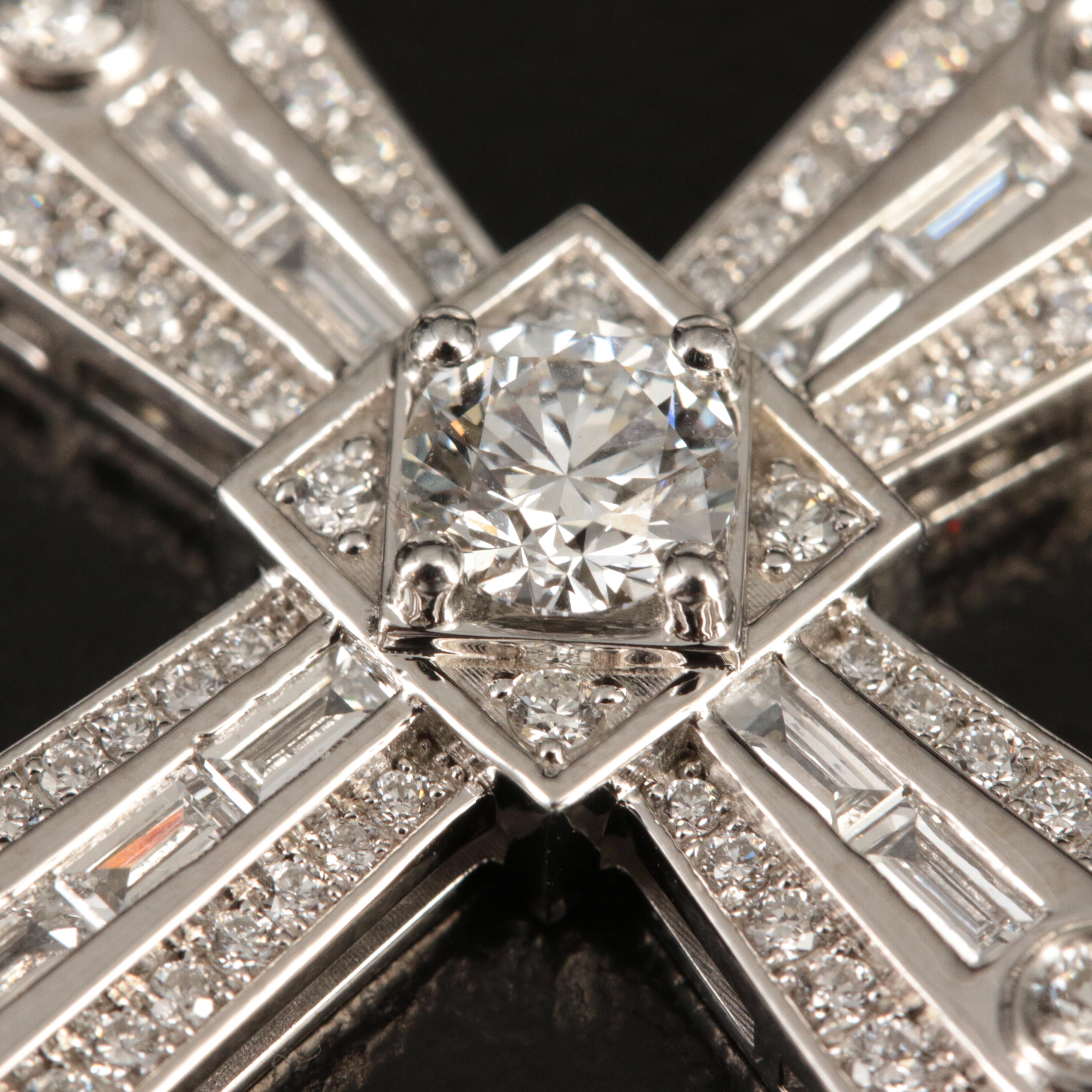 Platinum 2.28 CTW Lab Grown Diamond Cross Pendant