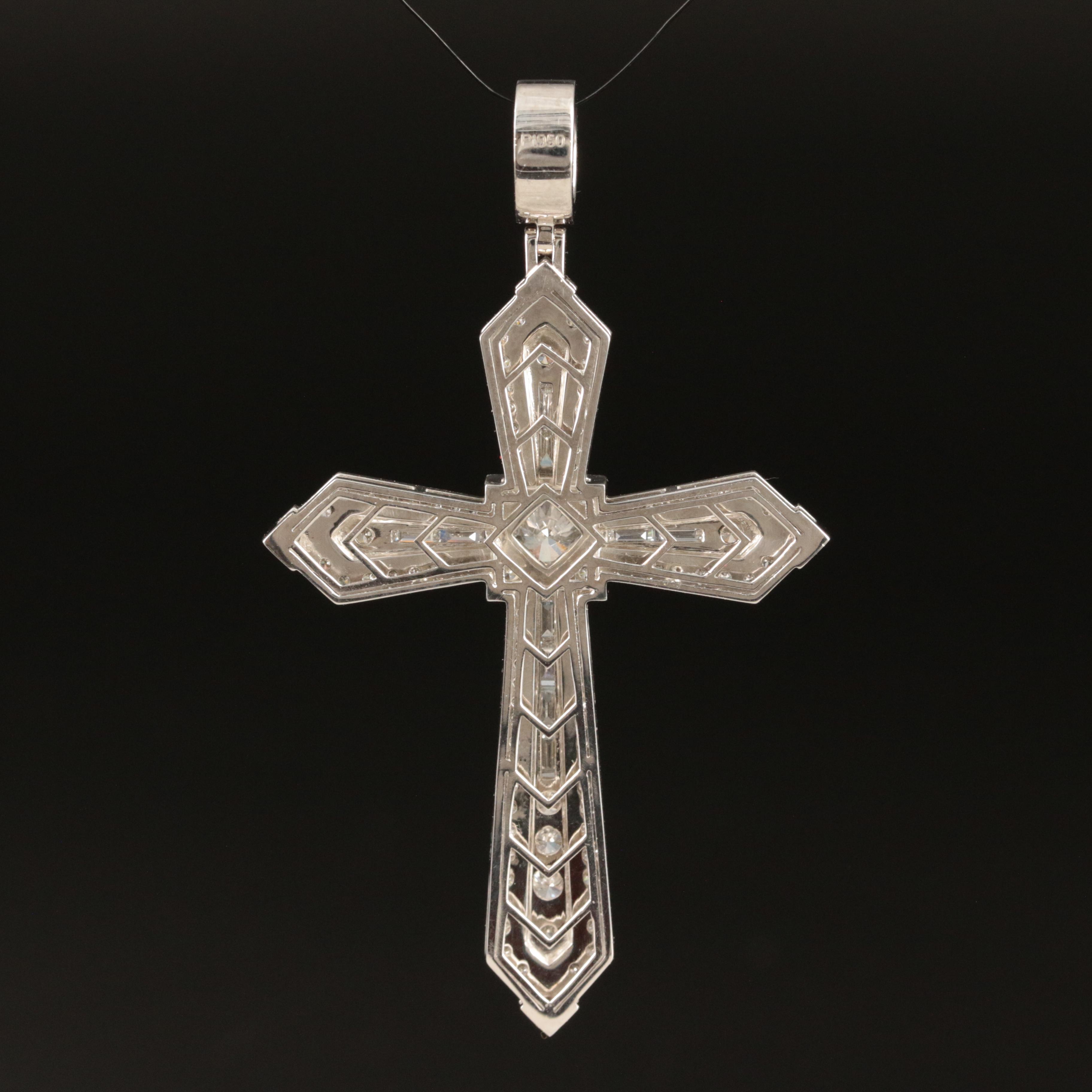 Platinum 2.28 CTW Lab Grown Diamond Cross Pendant