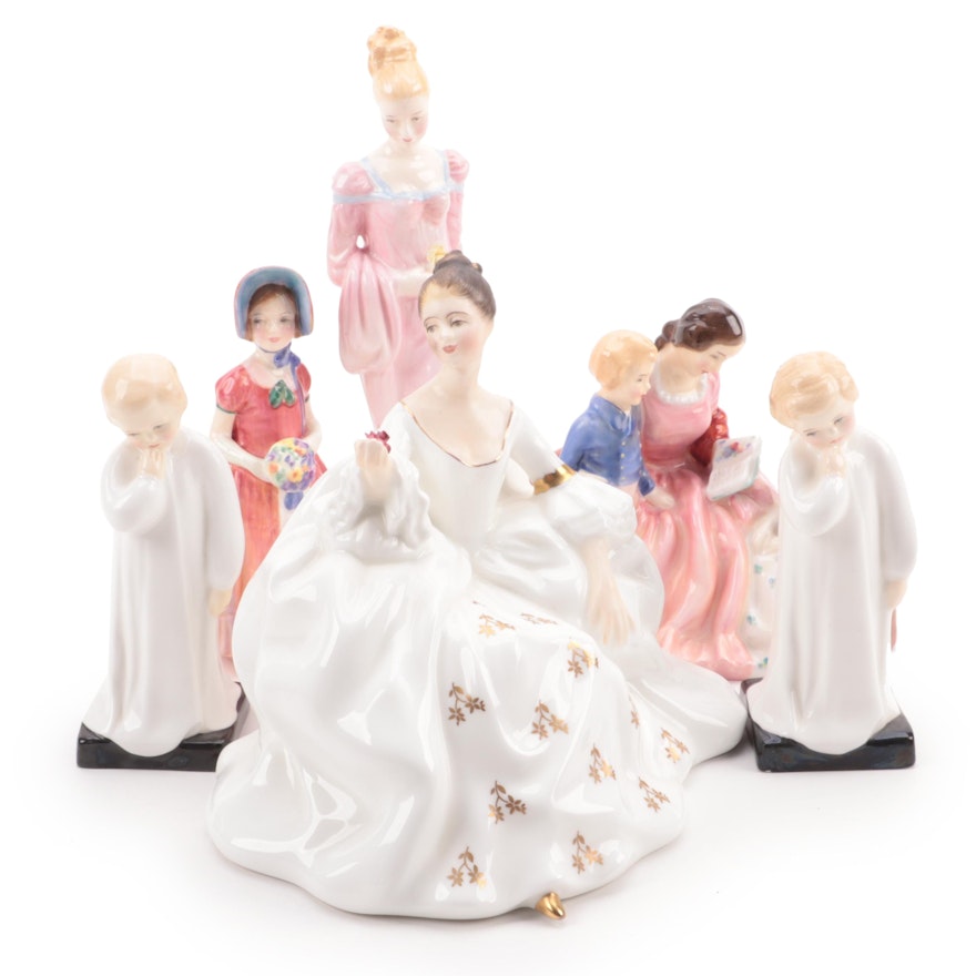 Royal Doulton "Bedtime Story", "Diana", and Other Bone China Figurines