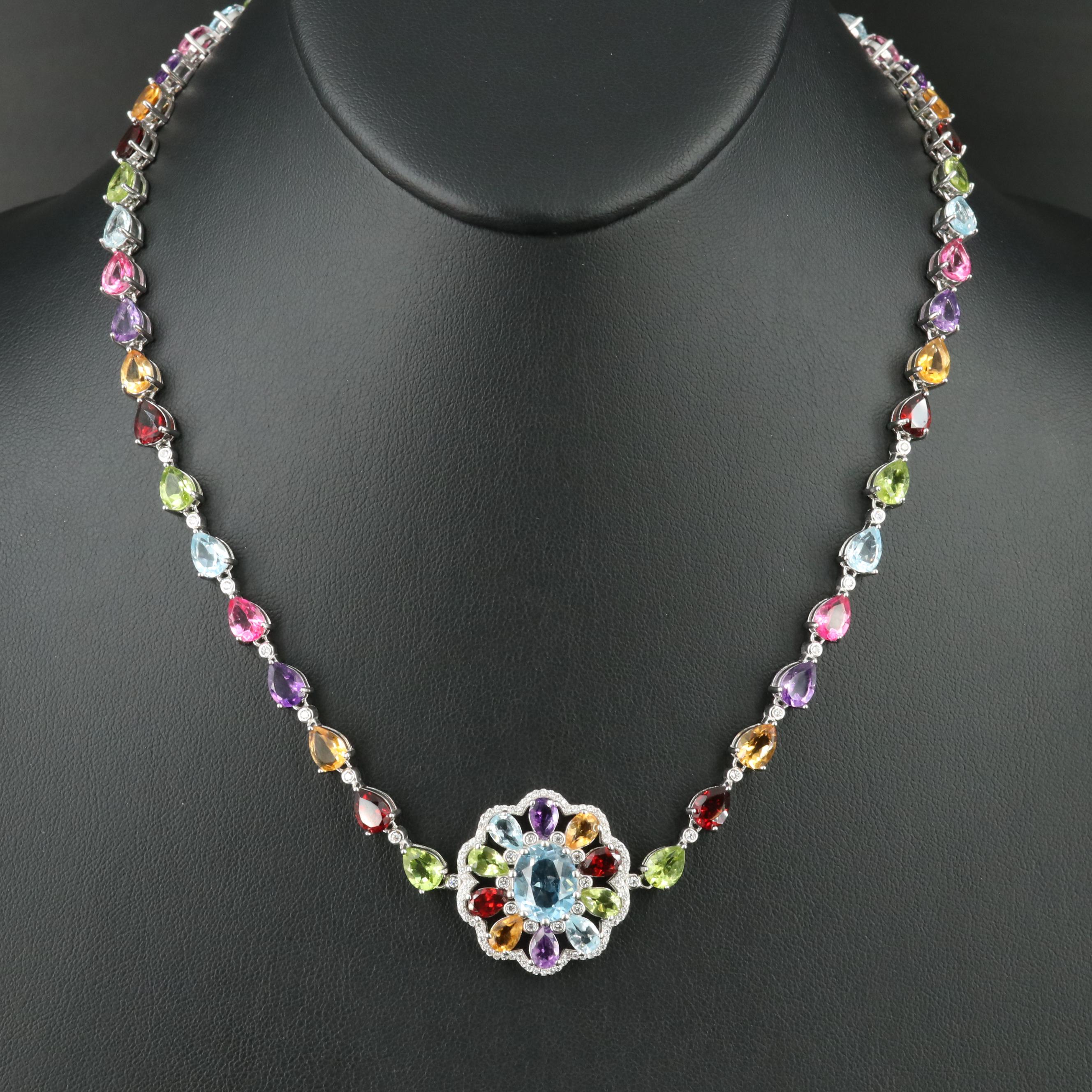 Sterling Gemstone Necklace