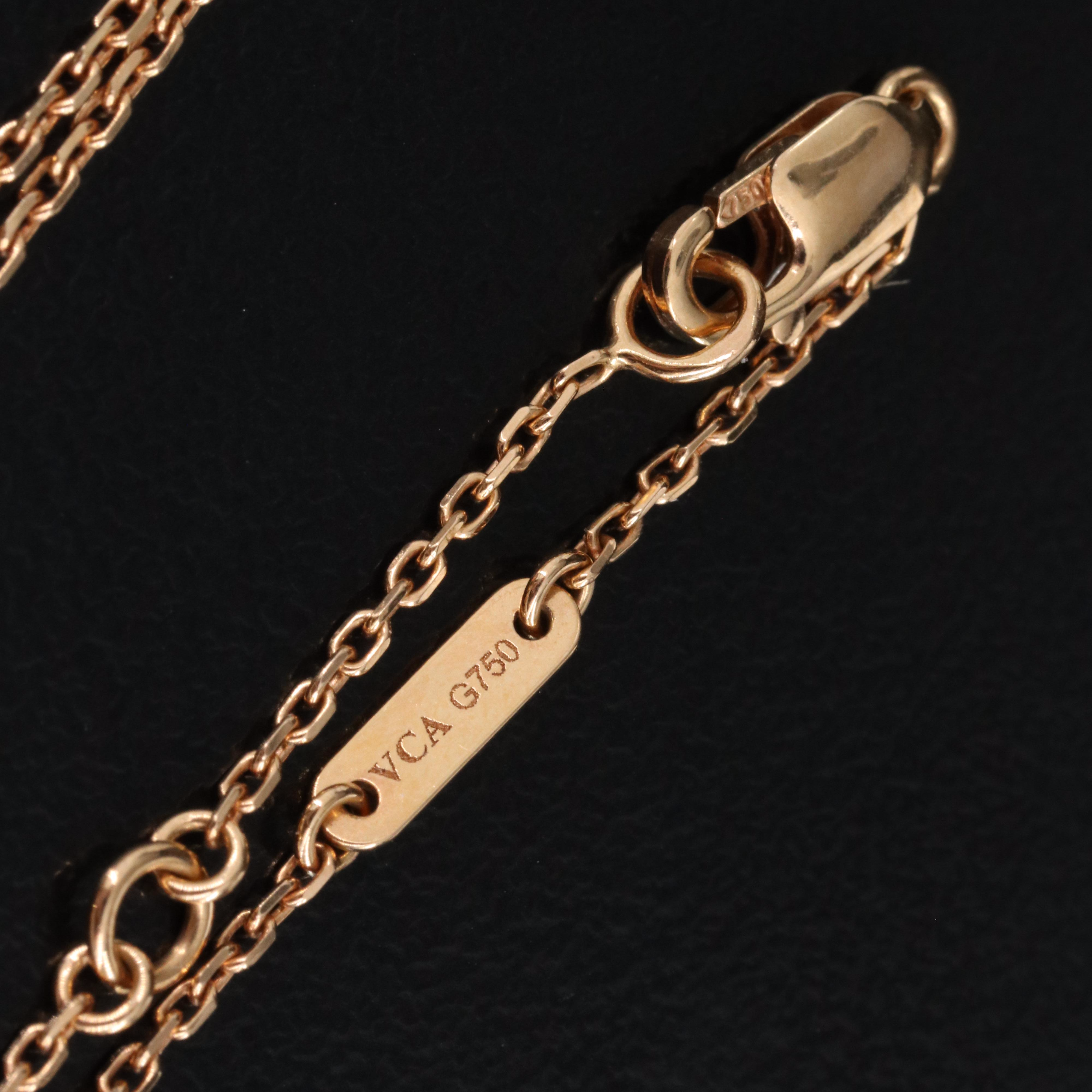 Van Cleef & Arpels "Sweet Alhambra" 18K Rose Gold Carnelian Pendant Necklace