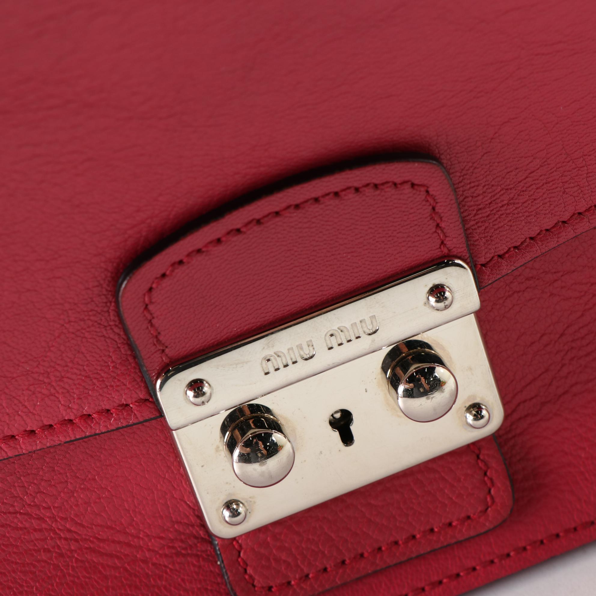 Miu Miu Front-Flap Crossbody Bag in Grain Leather