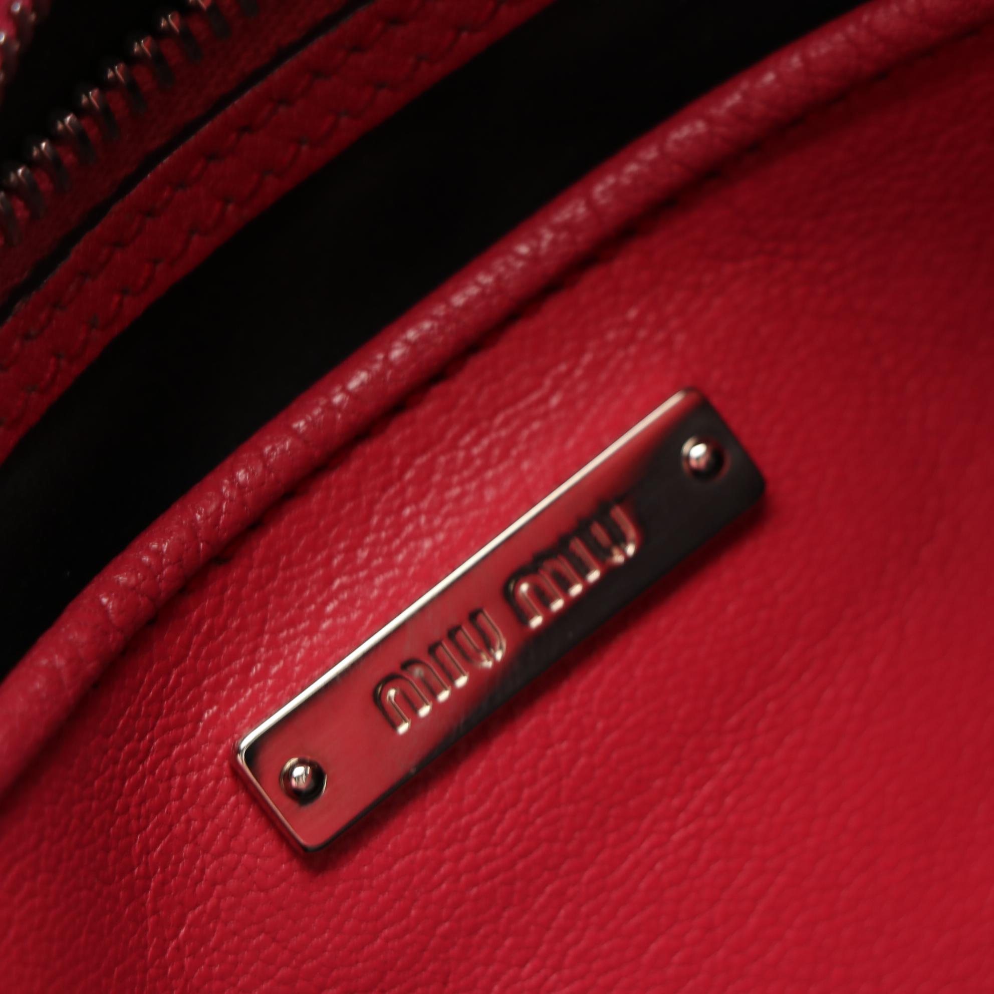 Miu Miu Front-Flap Crossbody Bag in Grain Leather