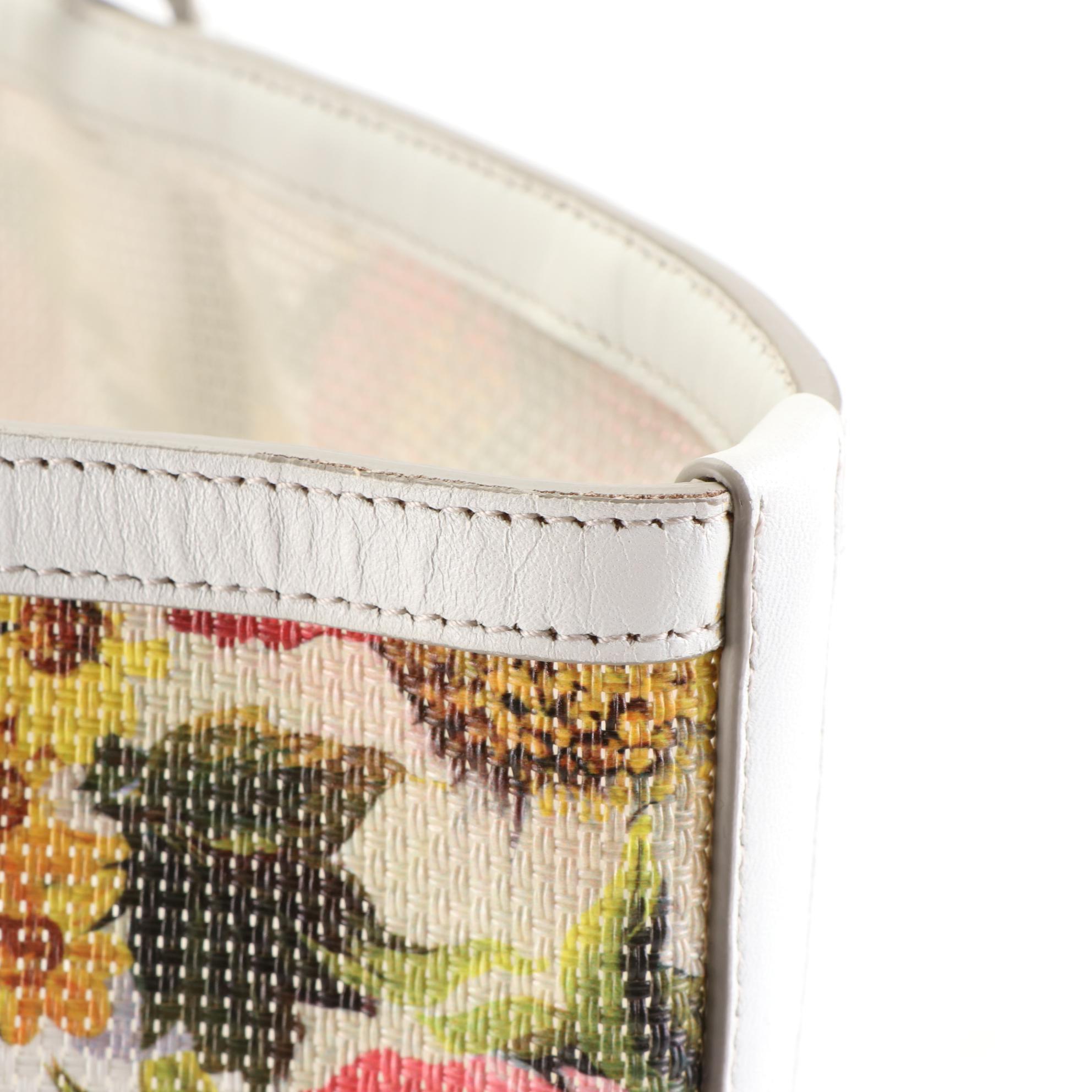 Dolce & Gabbana Floral Tote Bag with Leather Trim