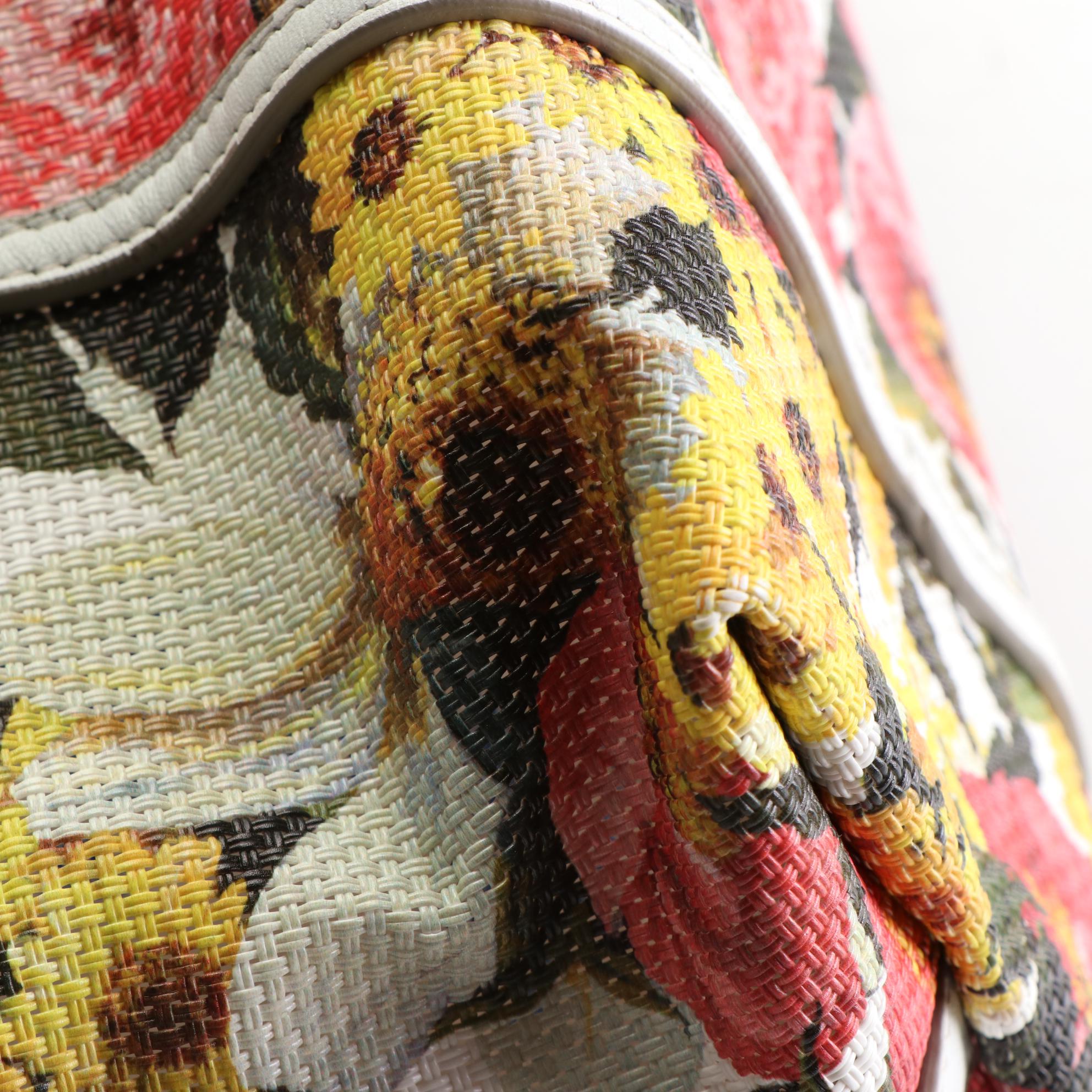 Dolce & Gabbana Floral Tote Bag with Leather Trim