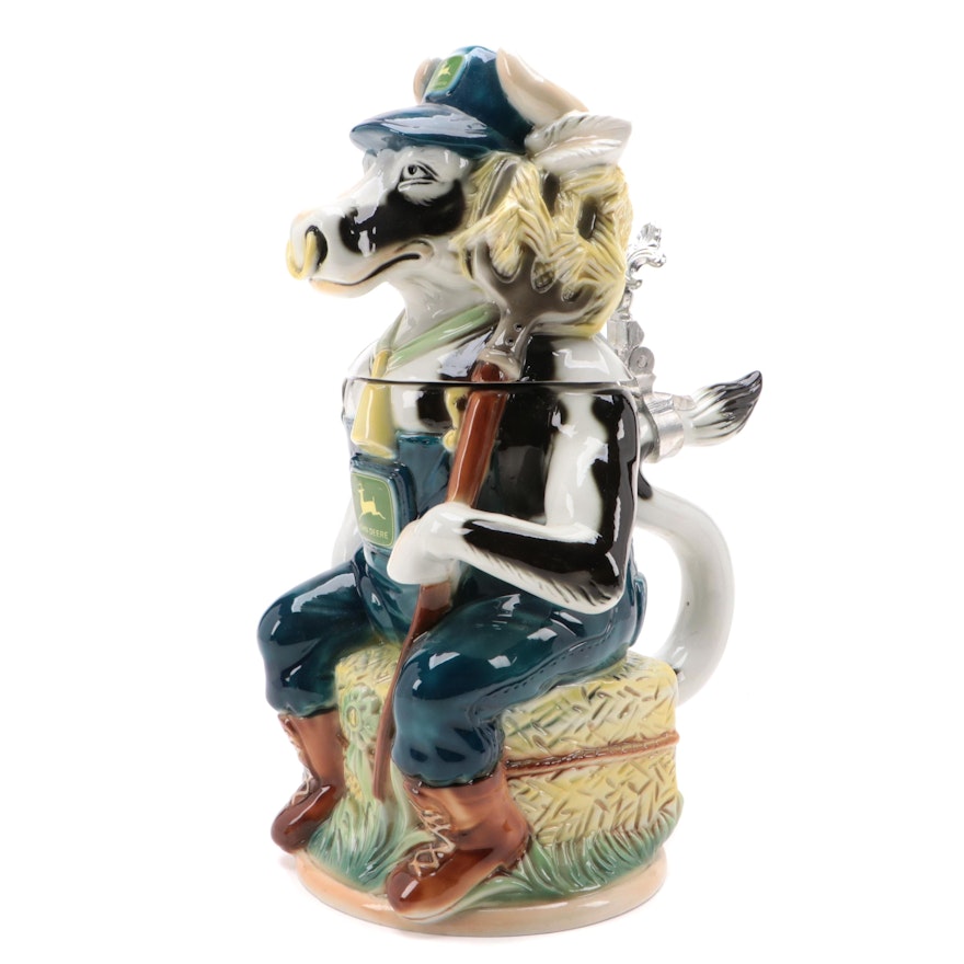 John Deere Limited Edition Ceramic Bull Character Stein