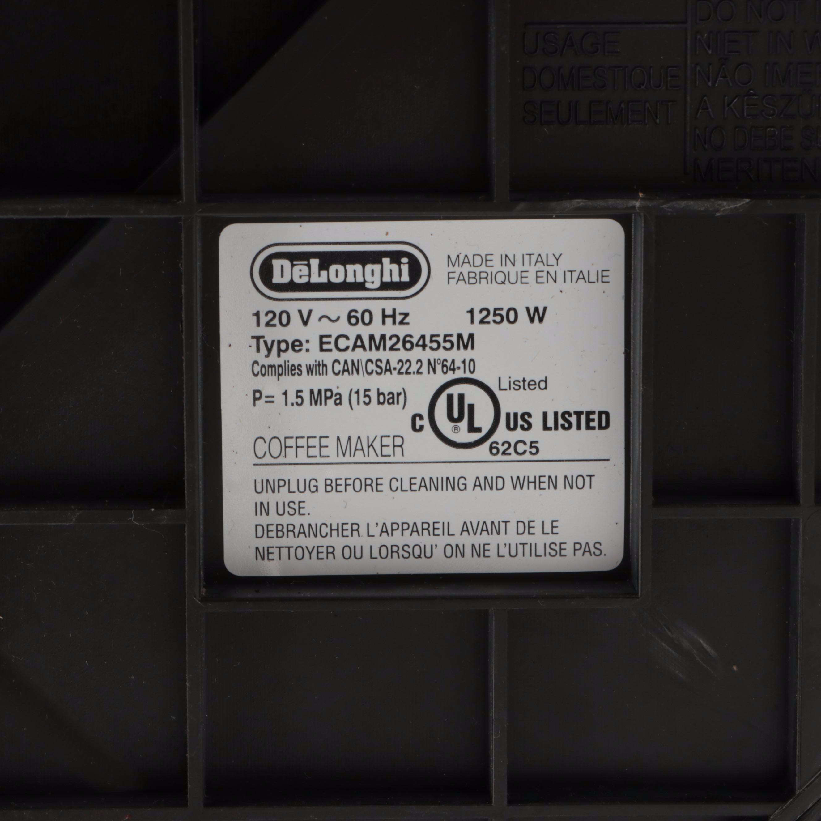 Delonghi Prima Donna S Deluxe Coffee Machine with Milk Container