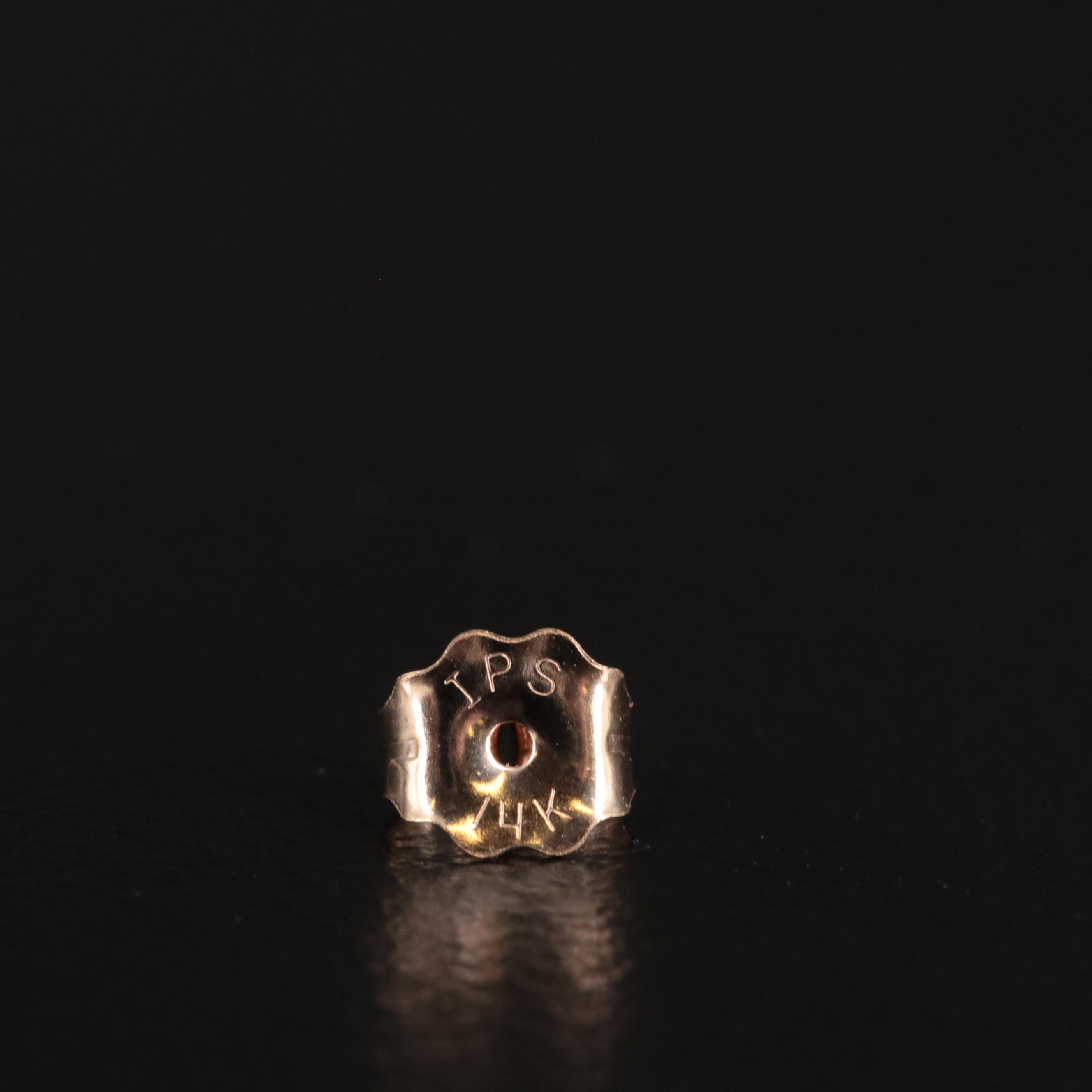 14K Amethyst Button Earrings