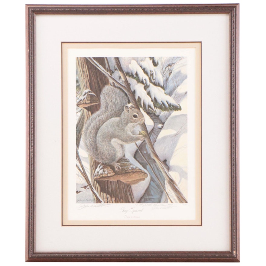 John A. Ruthven Offset Lithograph "Gray Squirrel," 1989