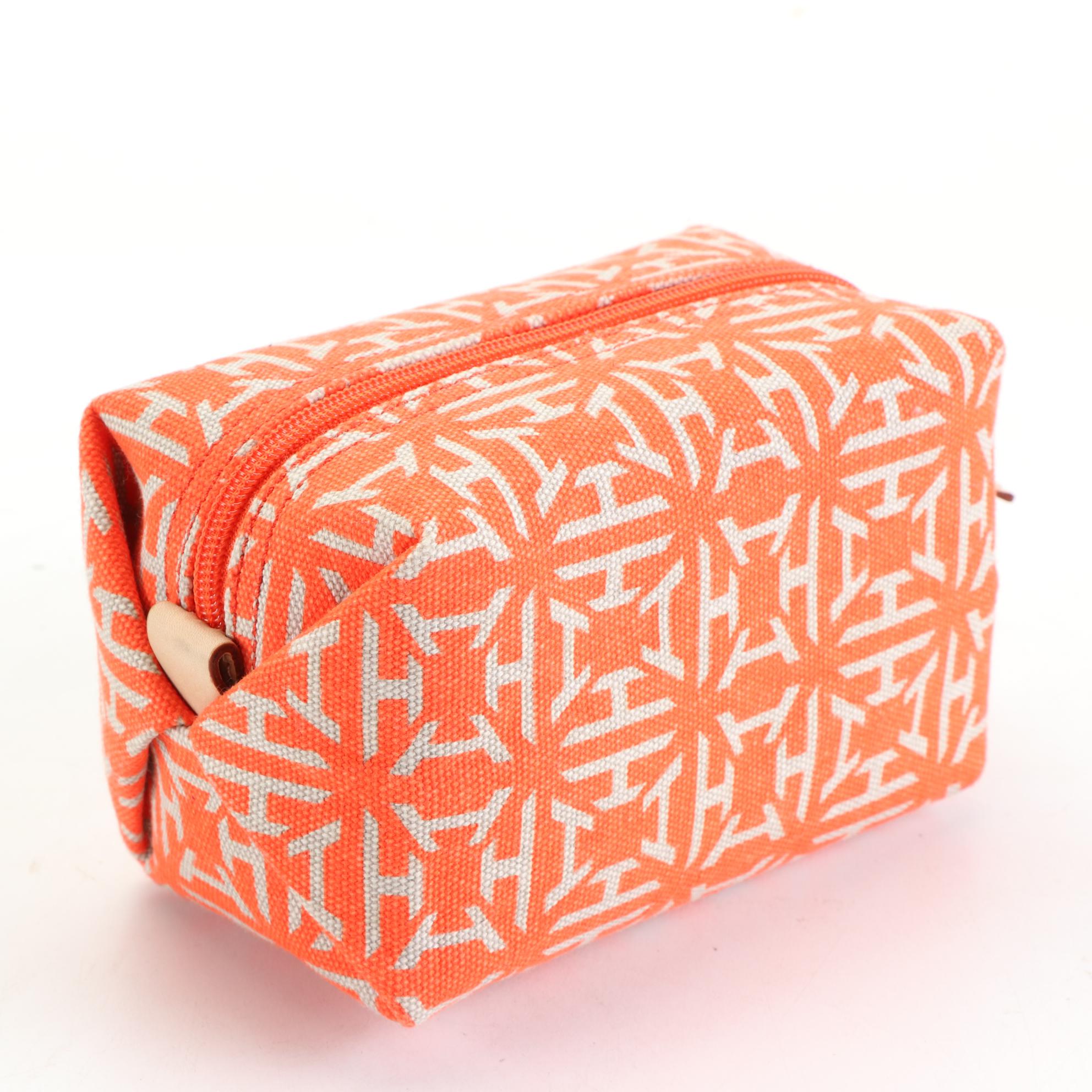 India Hicks Leather Zip Clutch with Canvas Zip Clutch and Cosmetic Zip Pouch