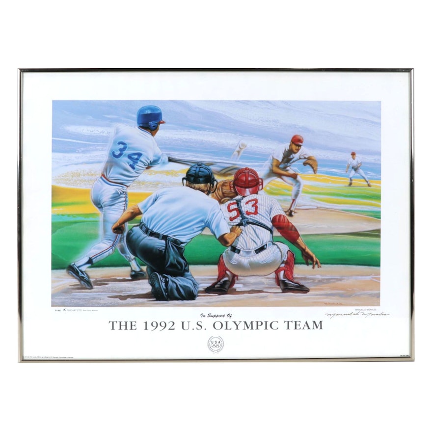 Manuel Morales Offset Lithograph "The 1992 US Olympic Team: Baseball"