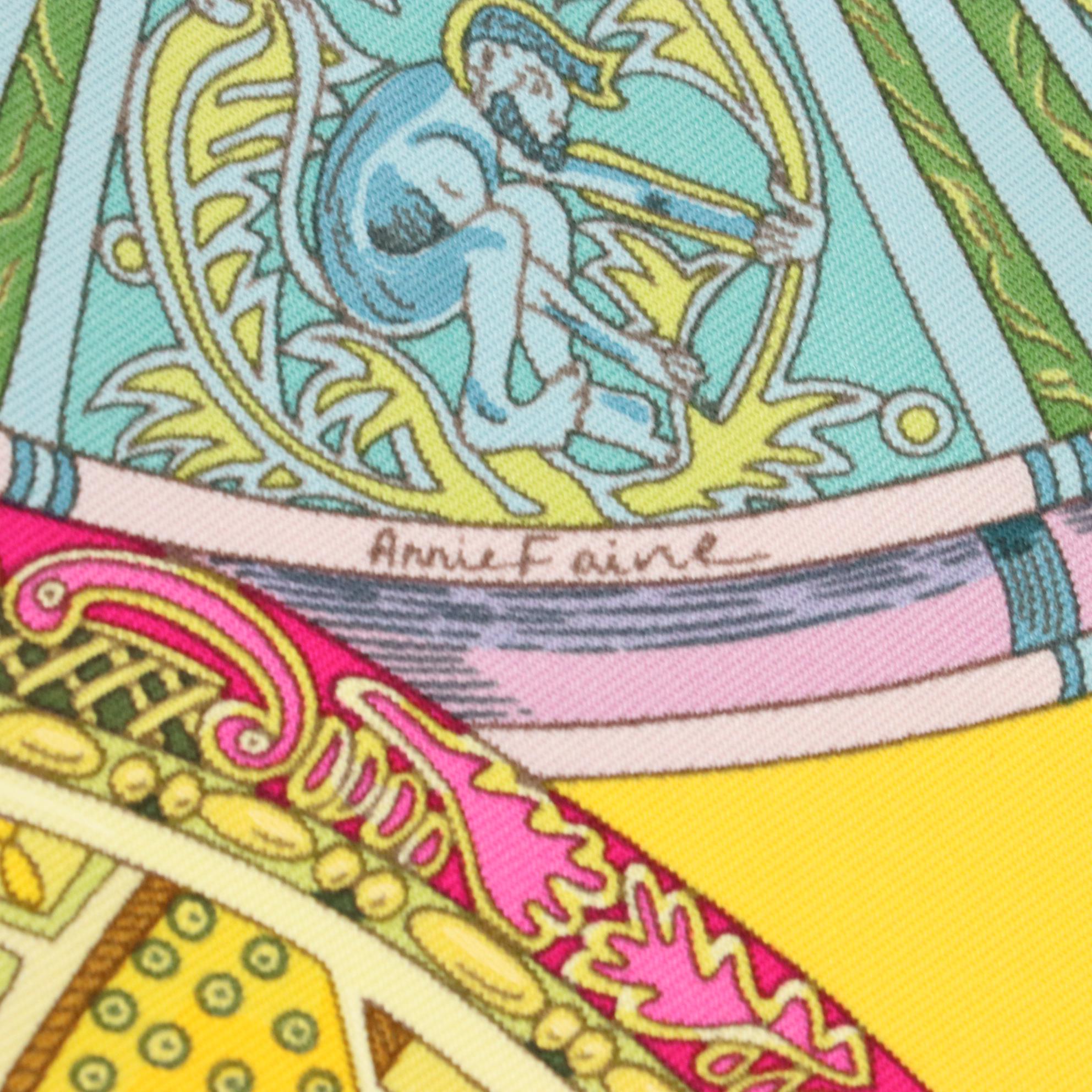 Hermès "Les Dômes Célestes" Scarf 90 in Silk Twill