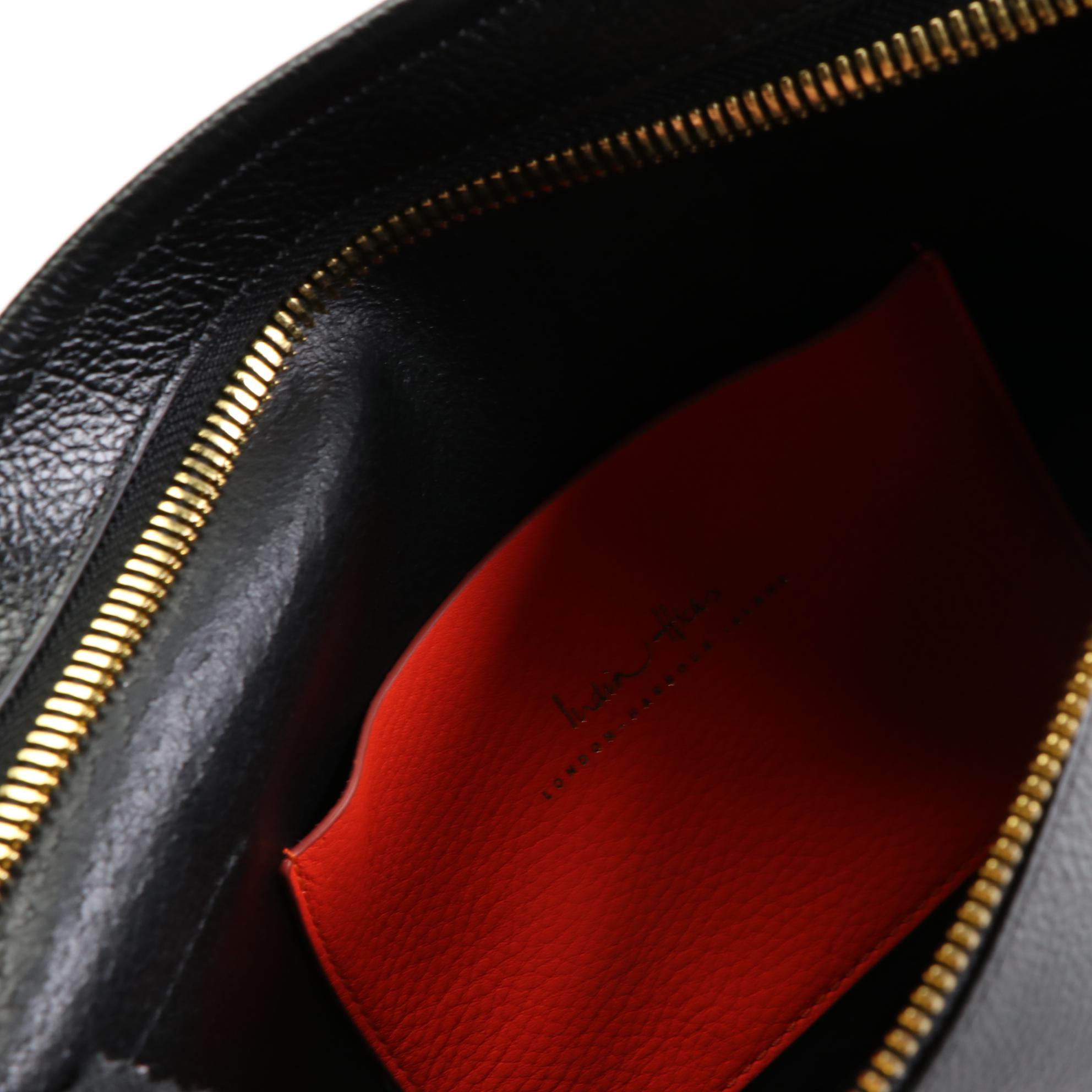 India Hicks Leather Zip Clutches with Canvas Cosmetic Zip Pouch