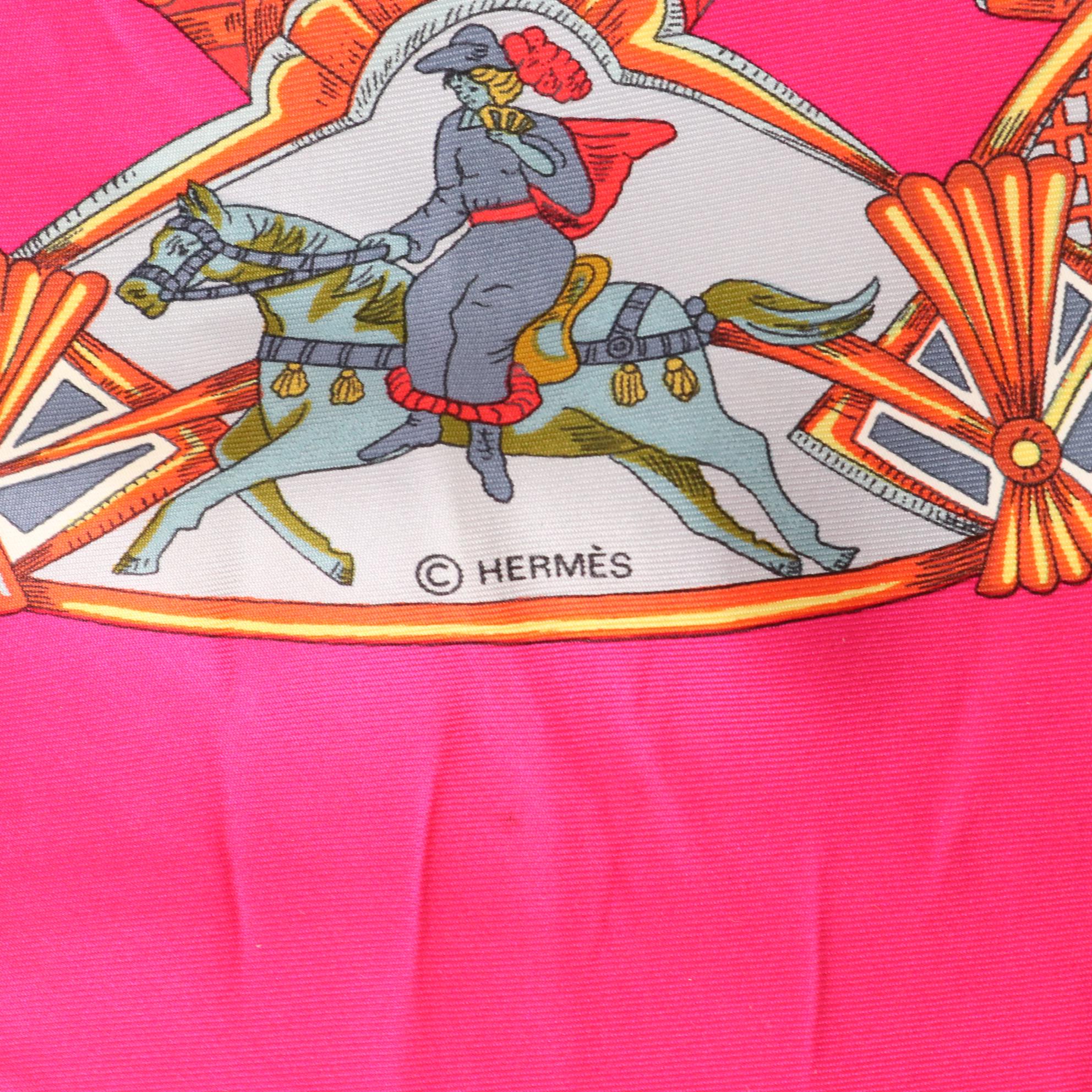 Hermès "Tournez Manege" Scarf 90 in Silk Twill