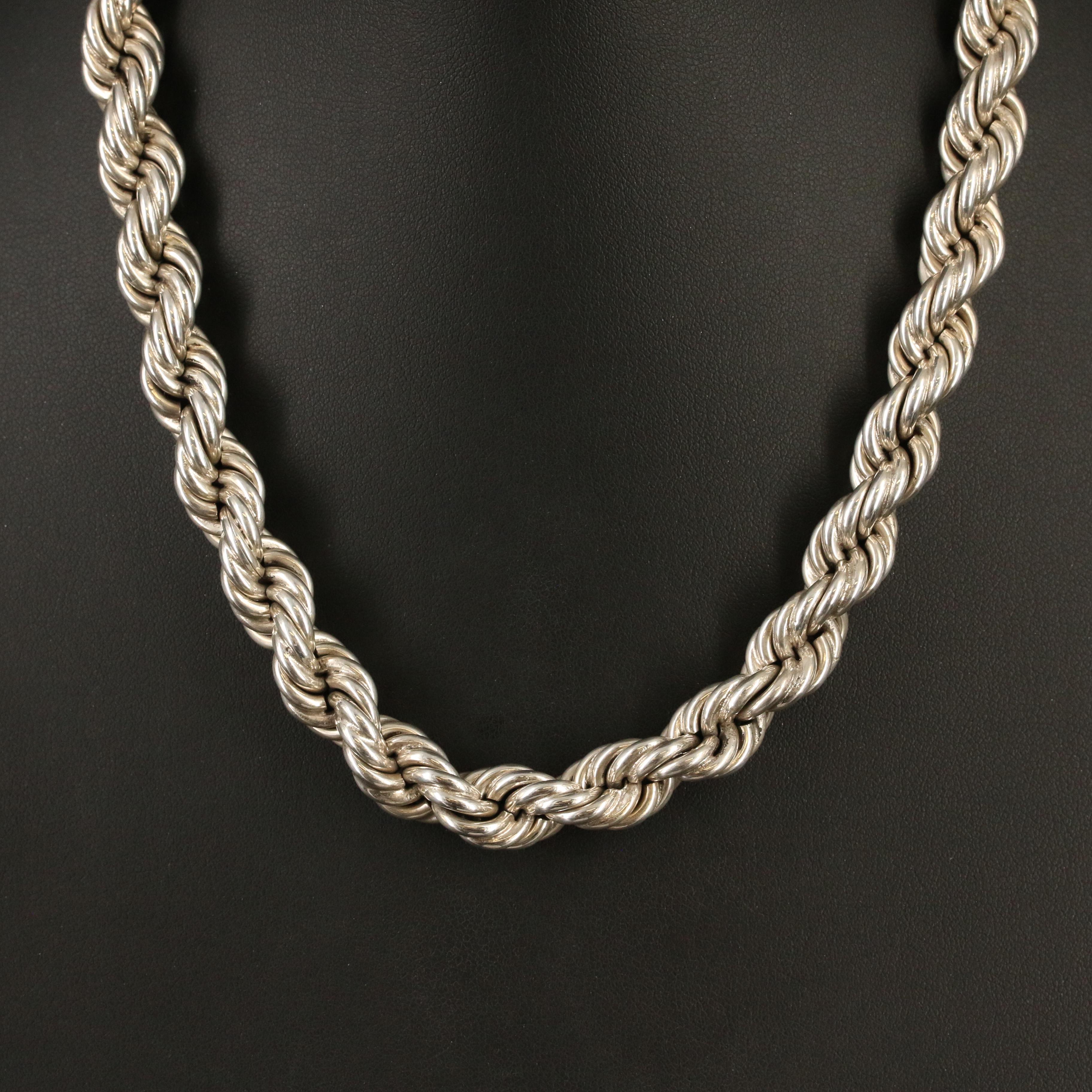 Mexican Sterling Rope Chain Necklace