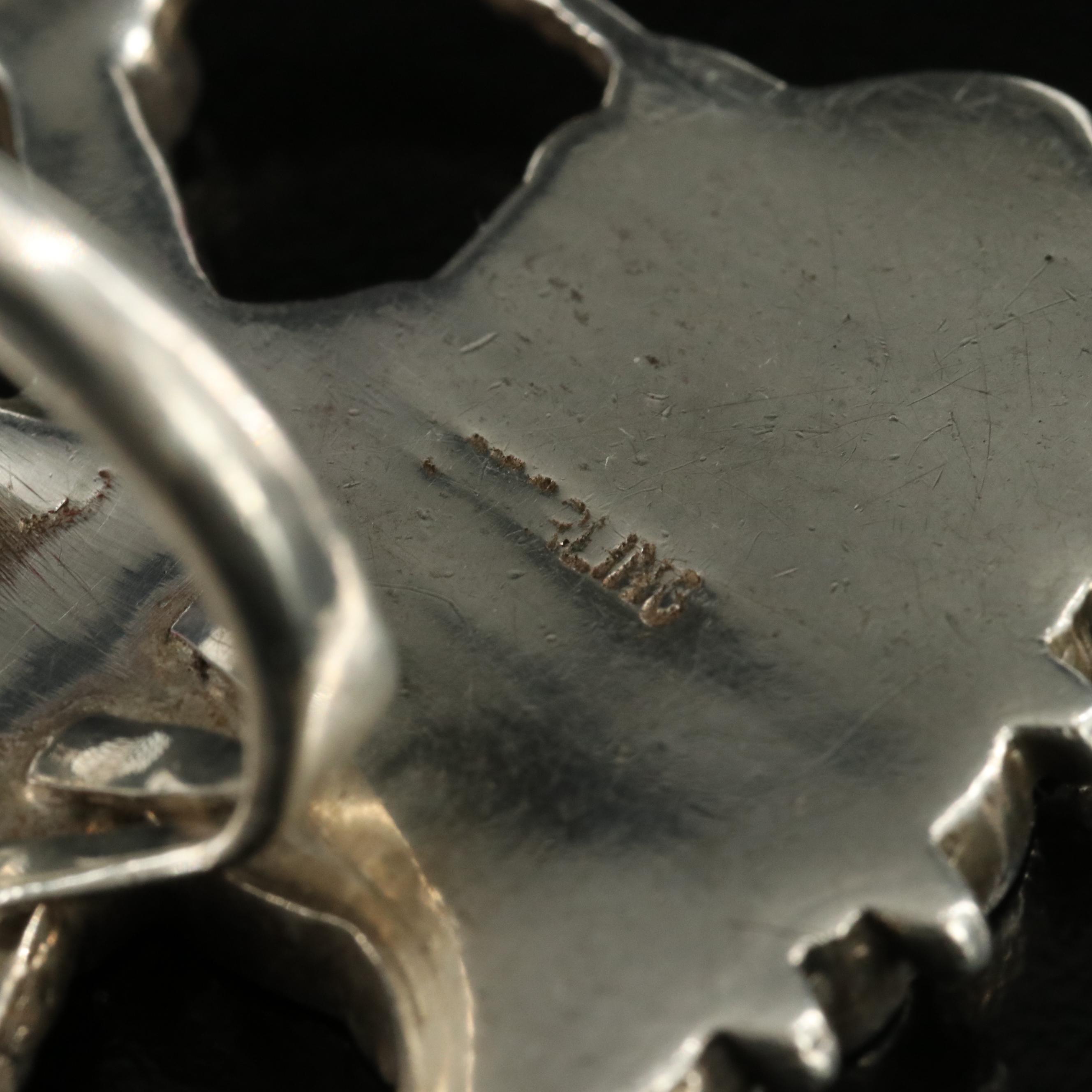 Western Sterling Figural Inlay Ring