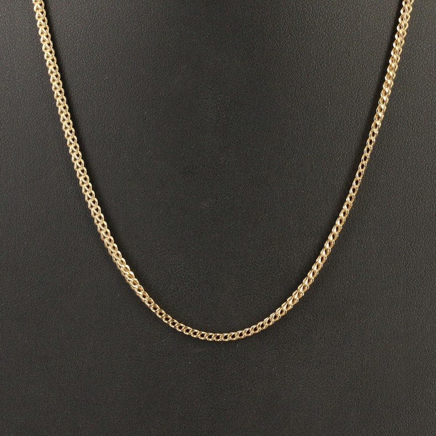 10K Square Curb Chain Necklace
